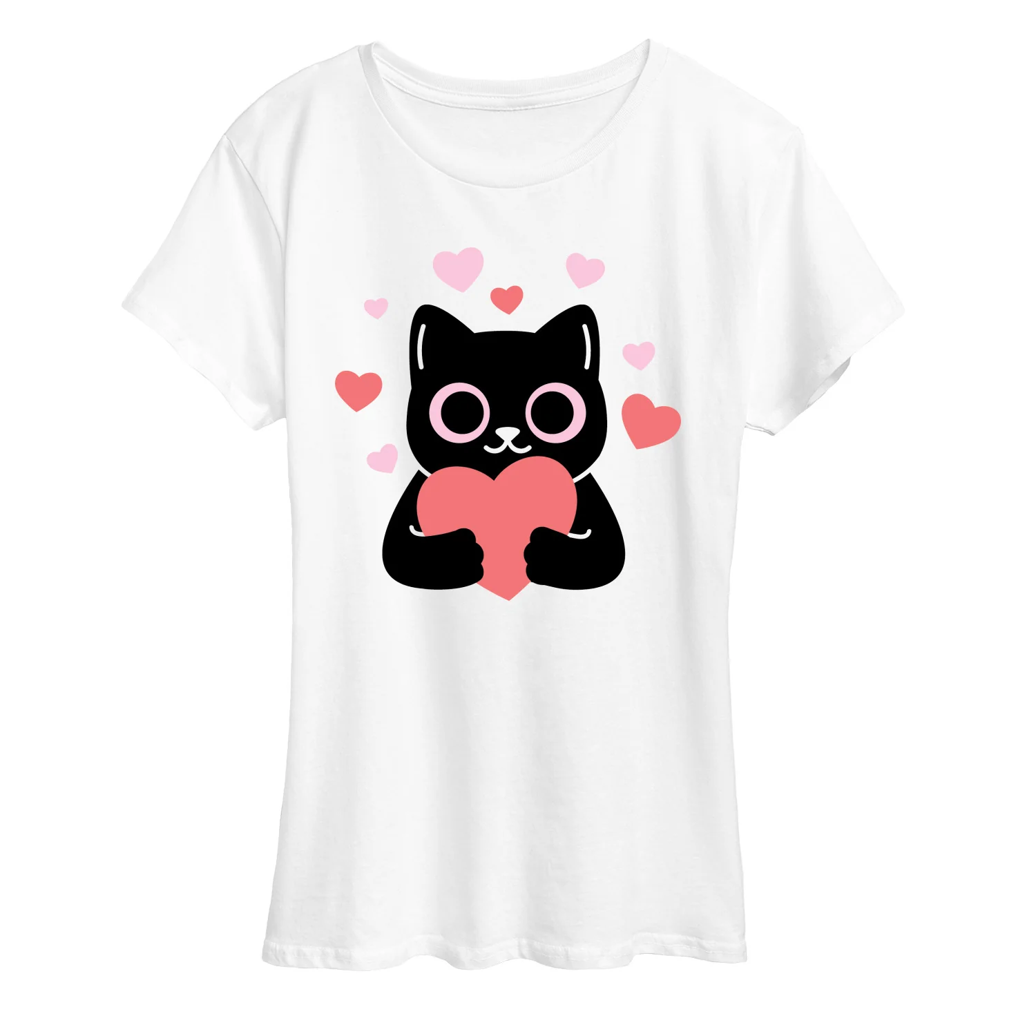 Instant Message - Cat With Hearts - Women's Short Sleeve Graphic T-Shirt - Image 3