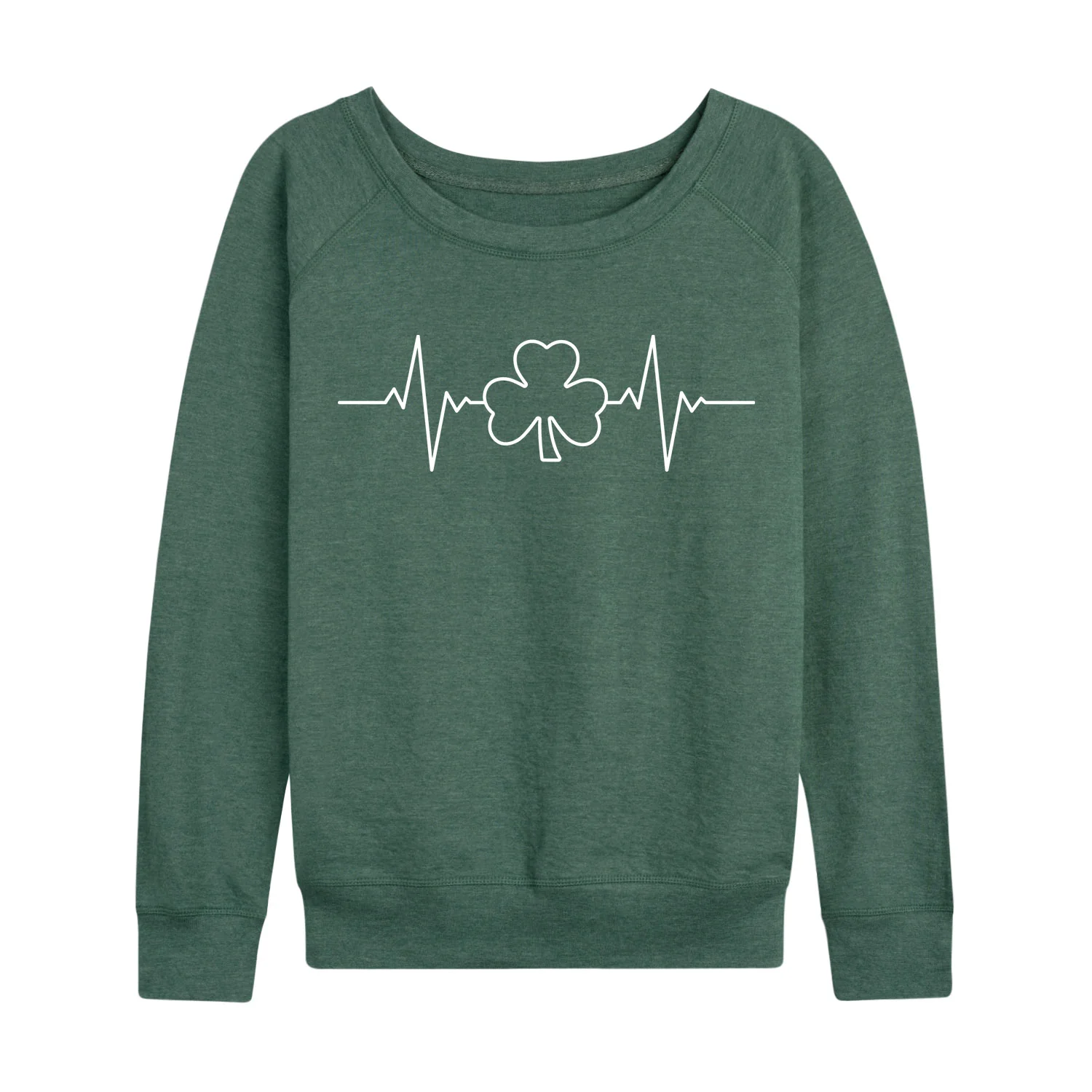 Instant Message - EKG Clover - Women's French Terry Long Sleeve Pullover