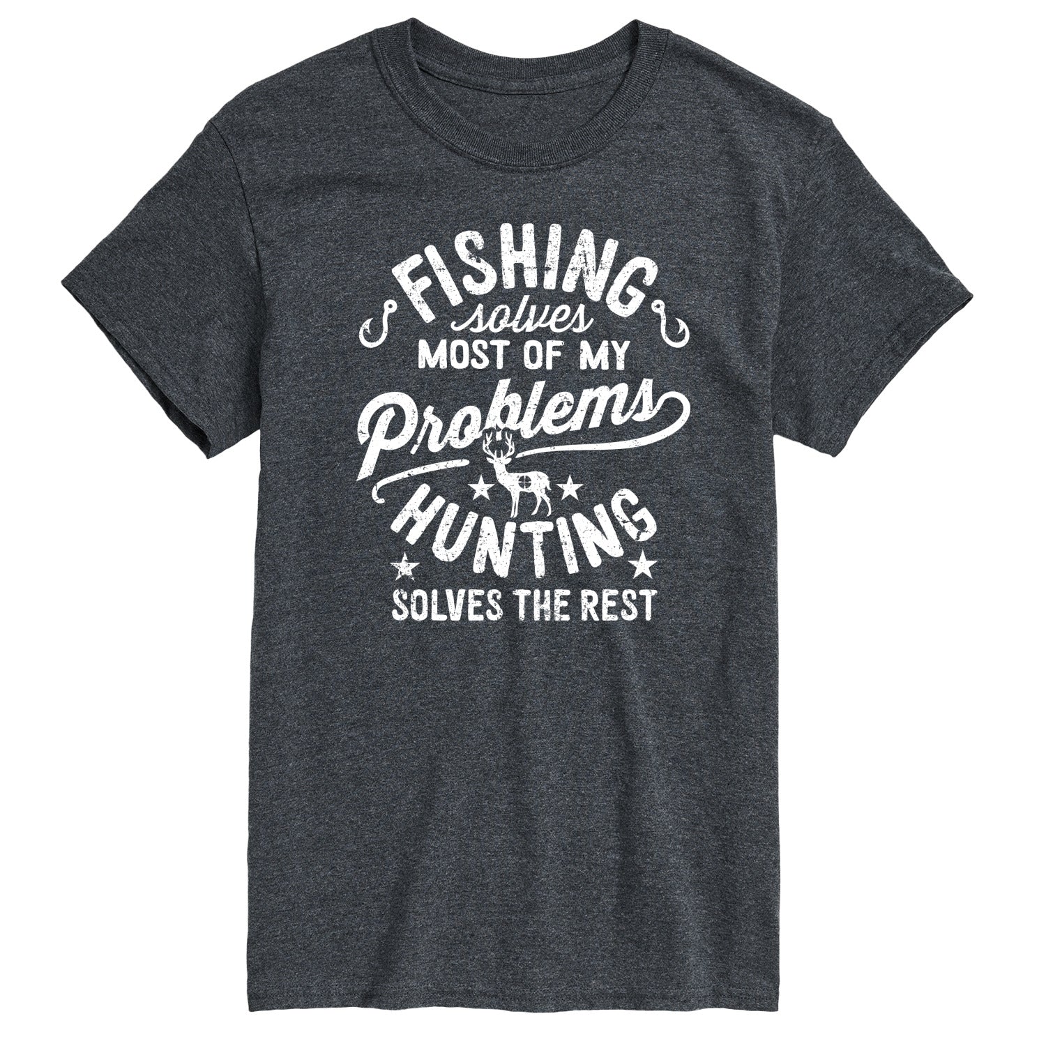 Instant Message - Fishing Solves Most Problems - Men's Short Sleeve Graphic T-Shirt - Image 5