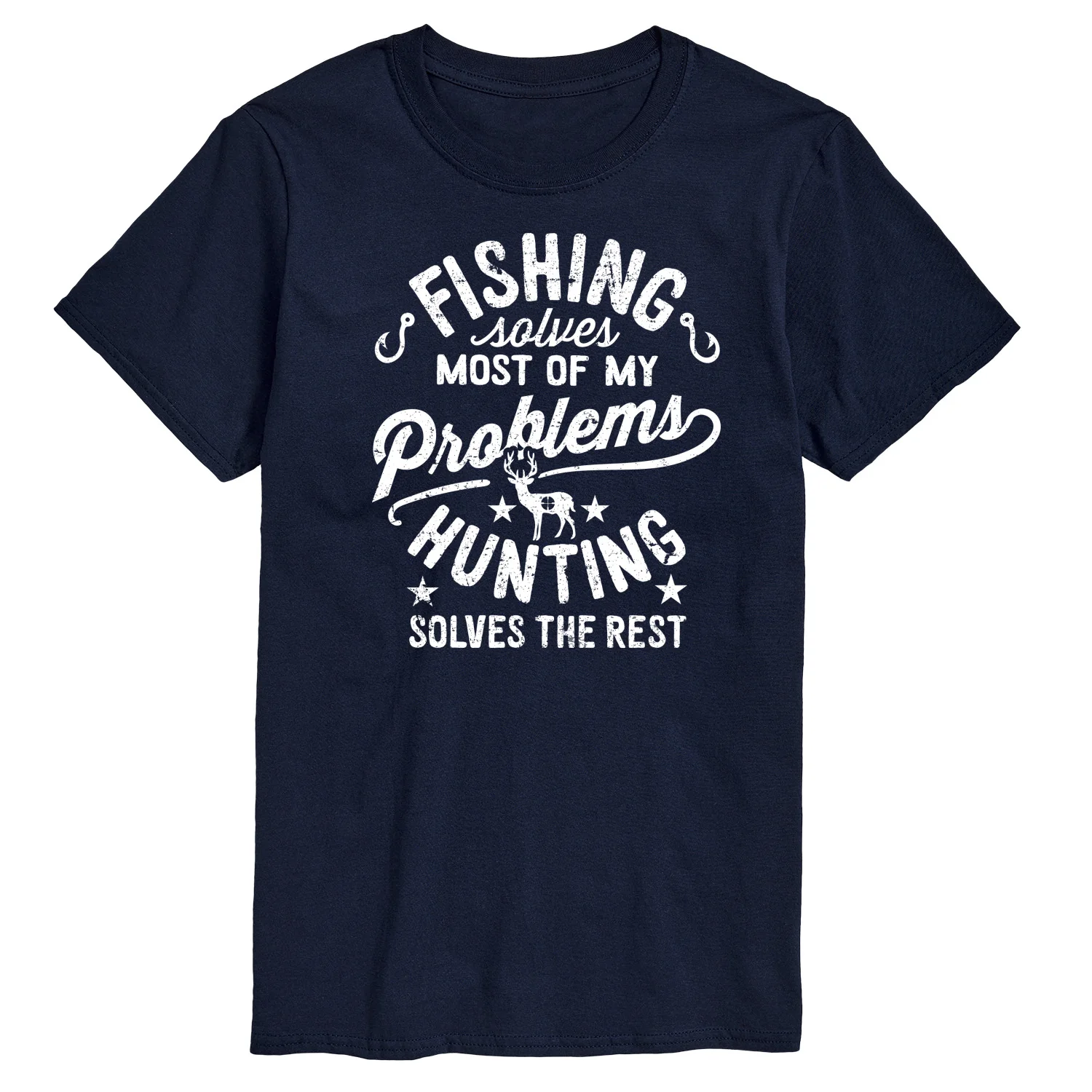 Instant Message - Fishing Solves Most Problems - Men's Short Sleeve Graphic T-Shirt - Image 7