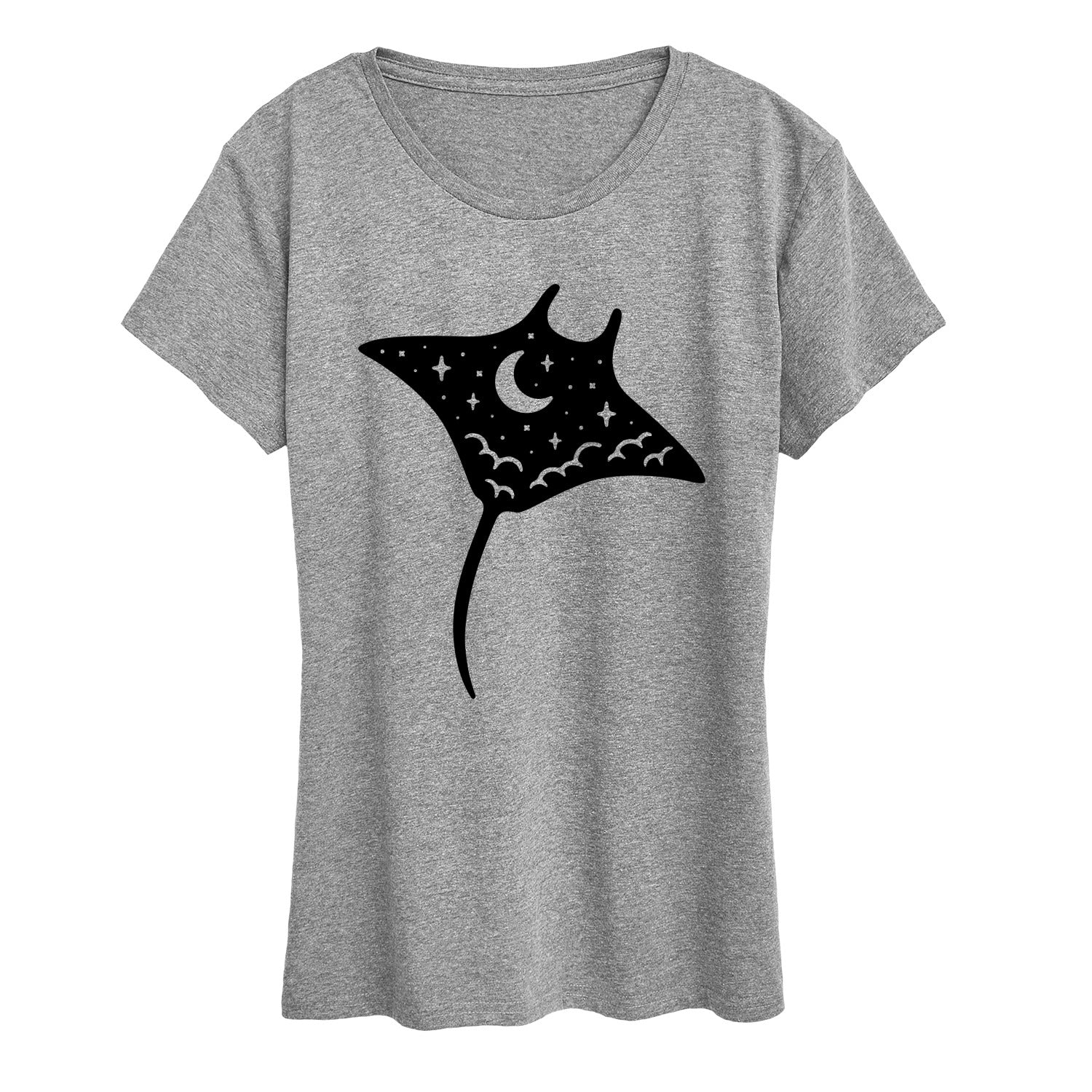 Instant Message - Night Sky Stingray - Women's Short Sleeve Graphic T-Shirt - Image 4