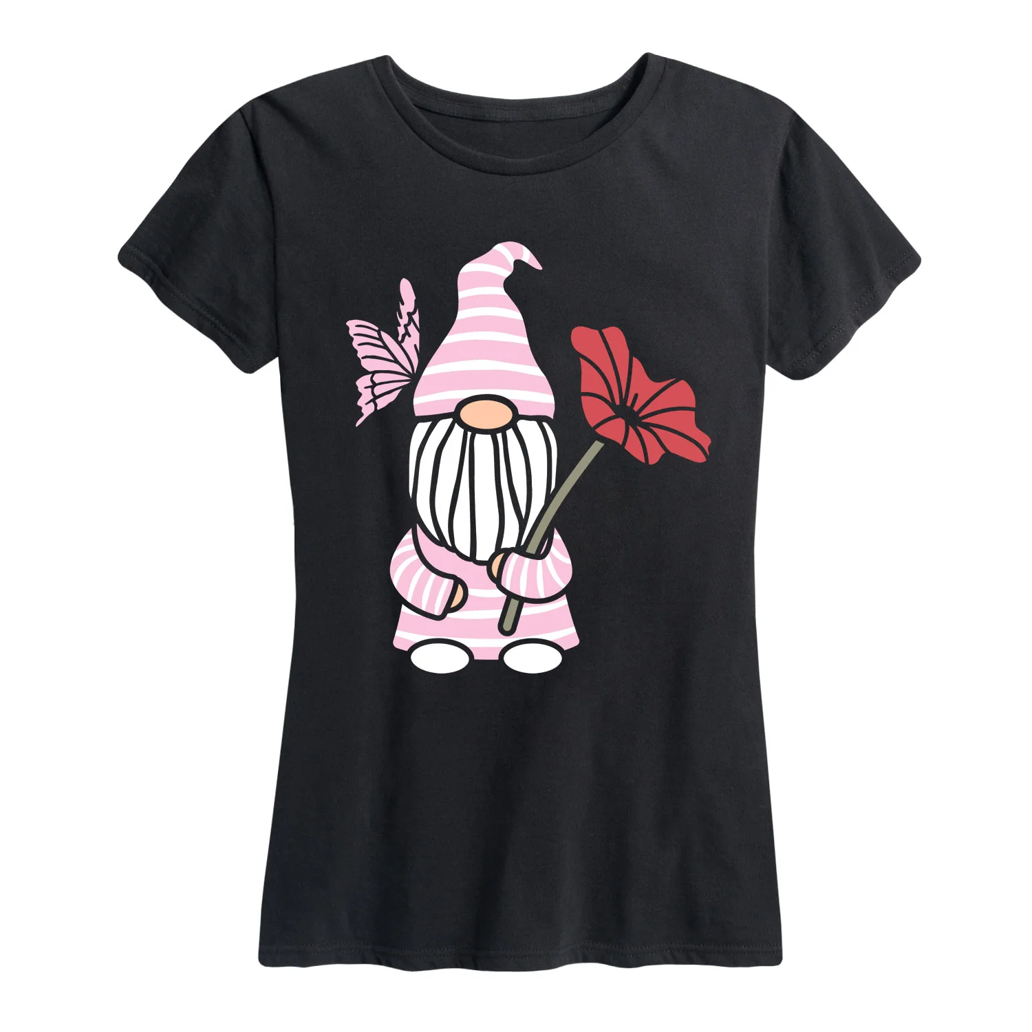 Instant Message - Gnome with Poppies - Women's Short Sleeve Graphic T-shirt