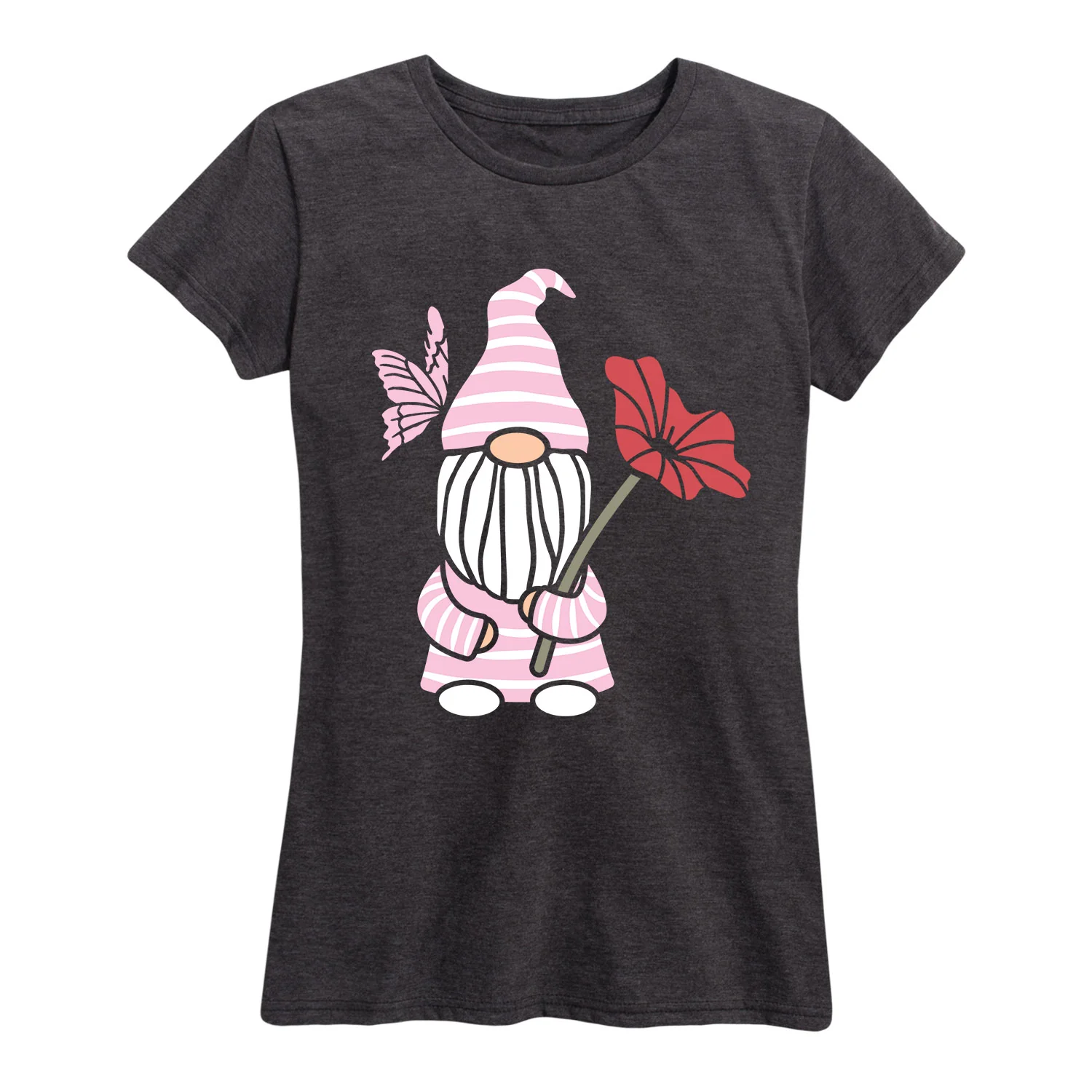 Instant Message - Gnome with Poppies - Women's Short Sleeve Graphic T-shirt - Image 2