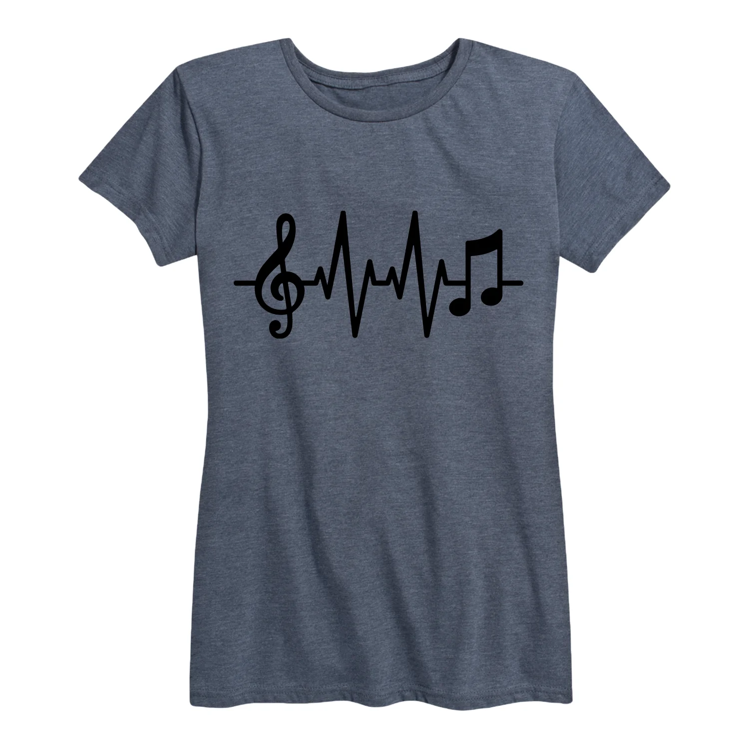 Instant Message - EKG Musical Notes - Women's Short Sleeve Graphic T-shirt