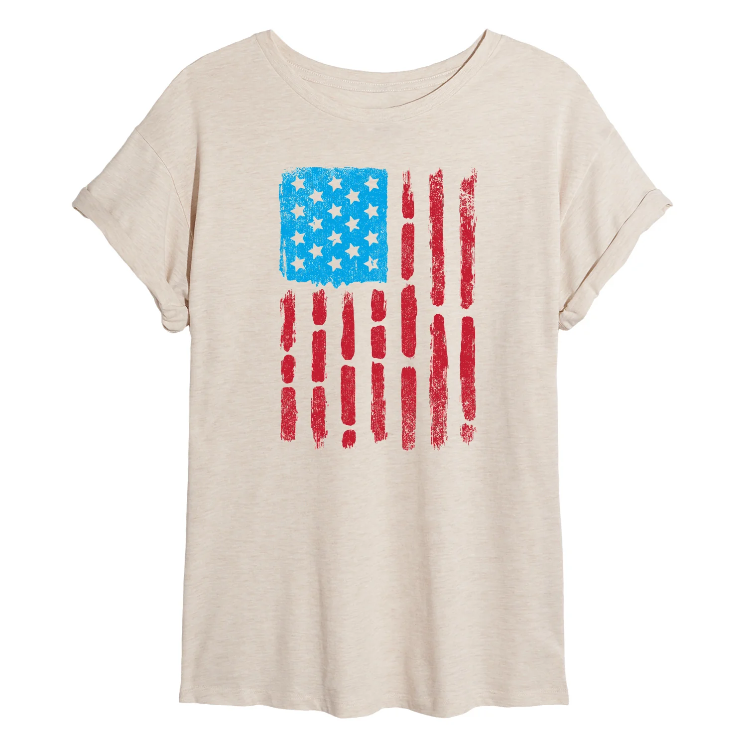Instant Message - Tie Dye Flag - Juniors Oversized Graphic T-Shirt - Image 2