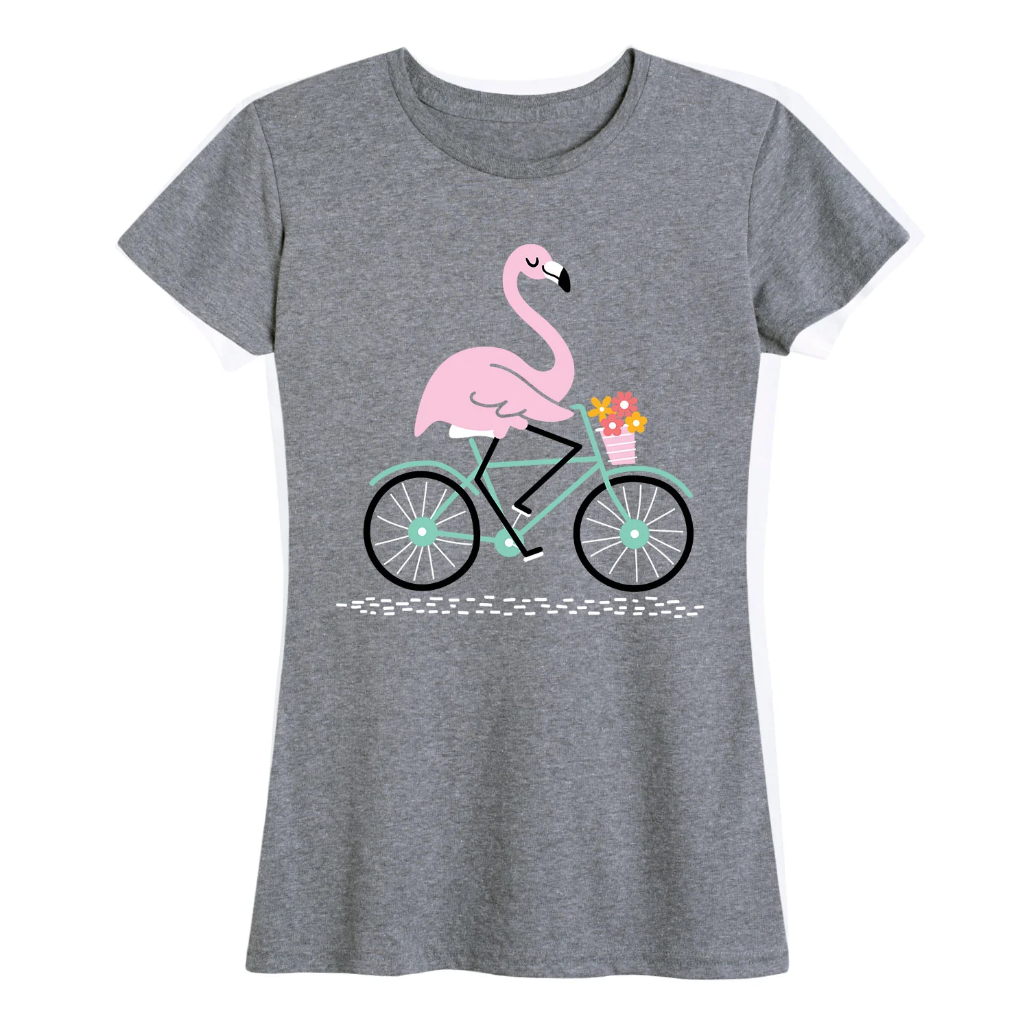 Instant Message - Flamingo On Bike - Women's Short Sleeve Graphic T-shirt