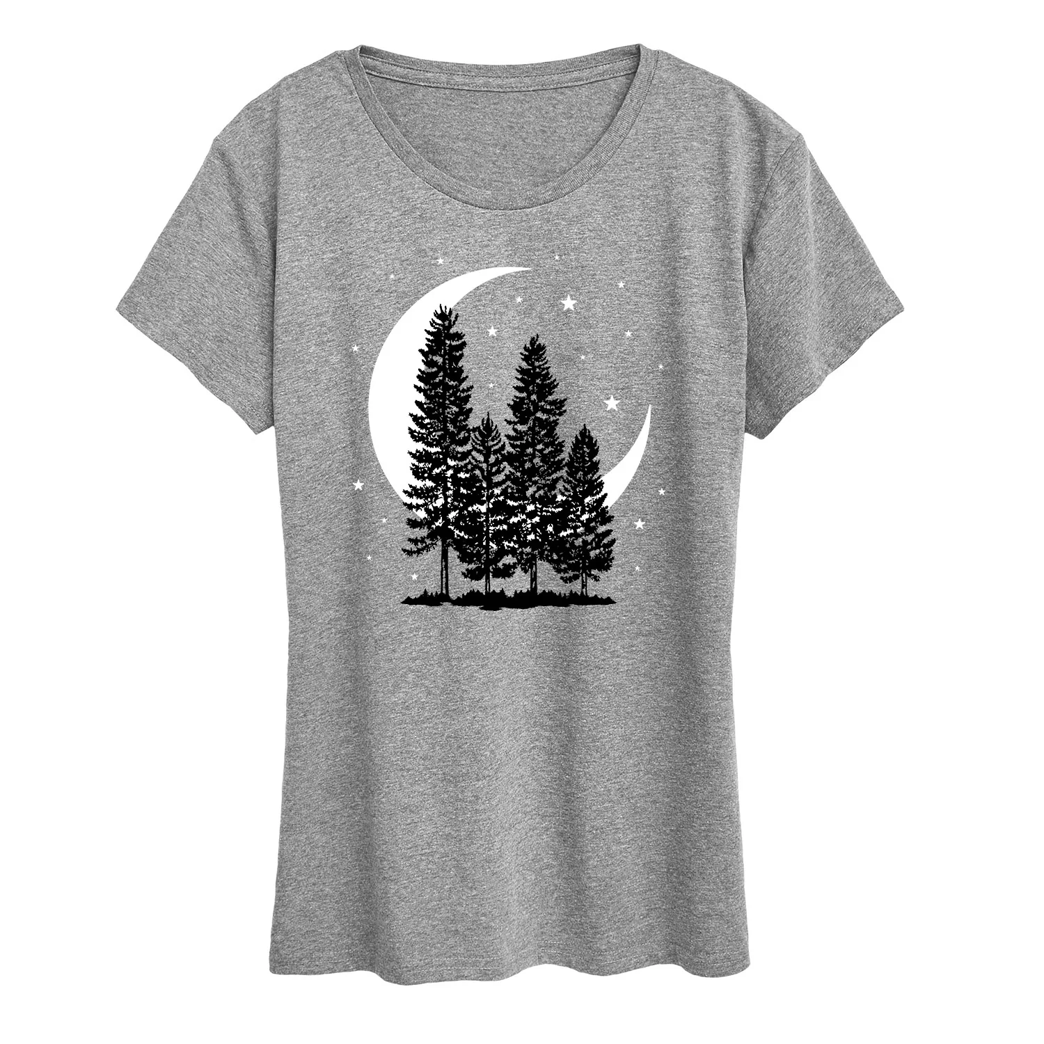 Instant Message - Crescent Moon Trees - Women's Short Sleeve Graphic T-shirt