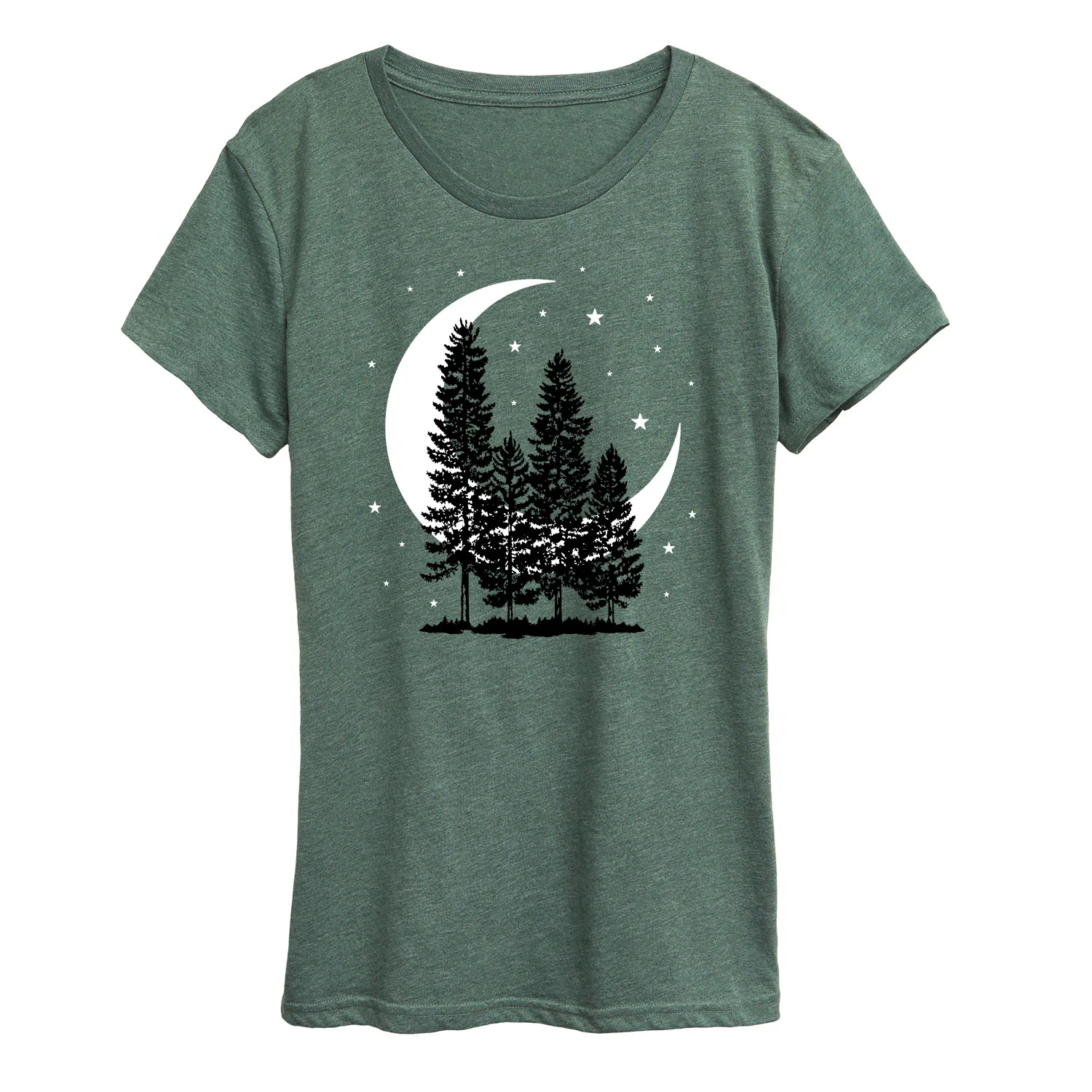 Instant Message - Crescent Moon Trees - Women's Short Sleeve Graphic T-shirt - Image 2