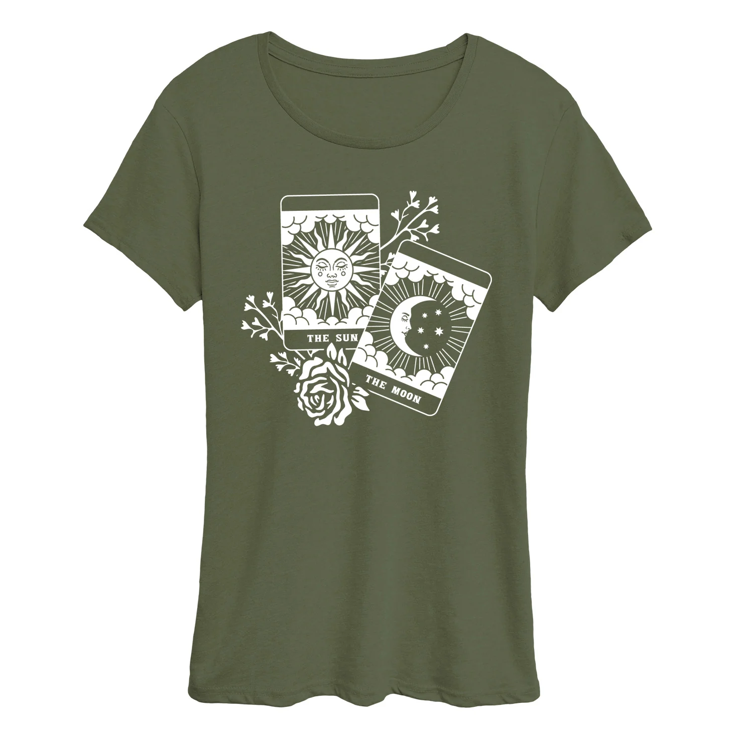 Instant Message - Sun and Moon Tarot Cards - Women's Short Sleeve Graphic T-Shirt - Image 3