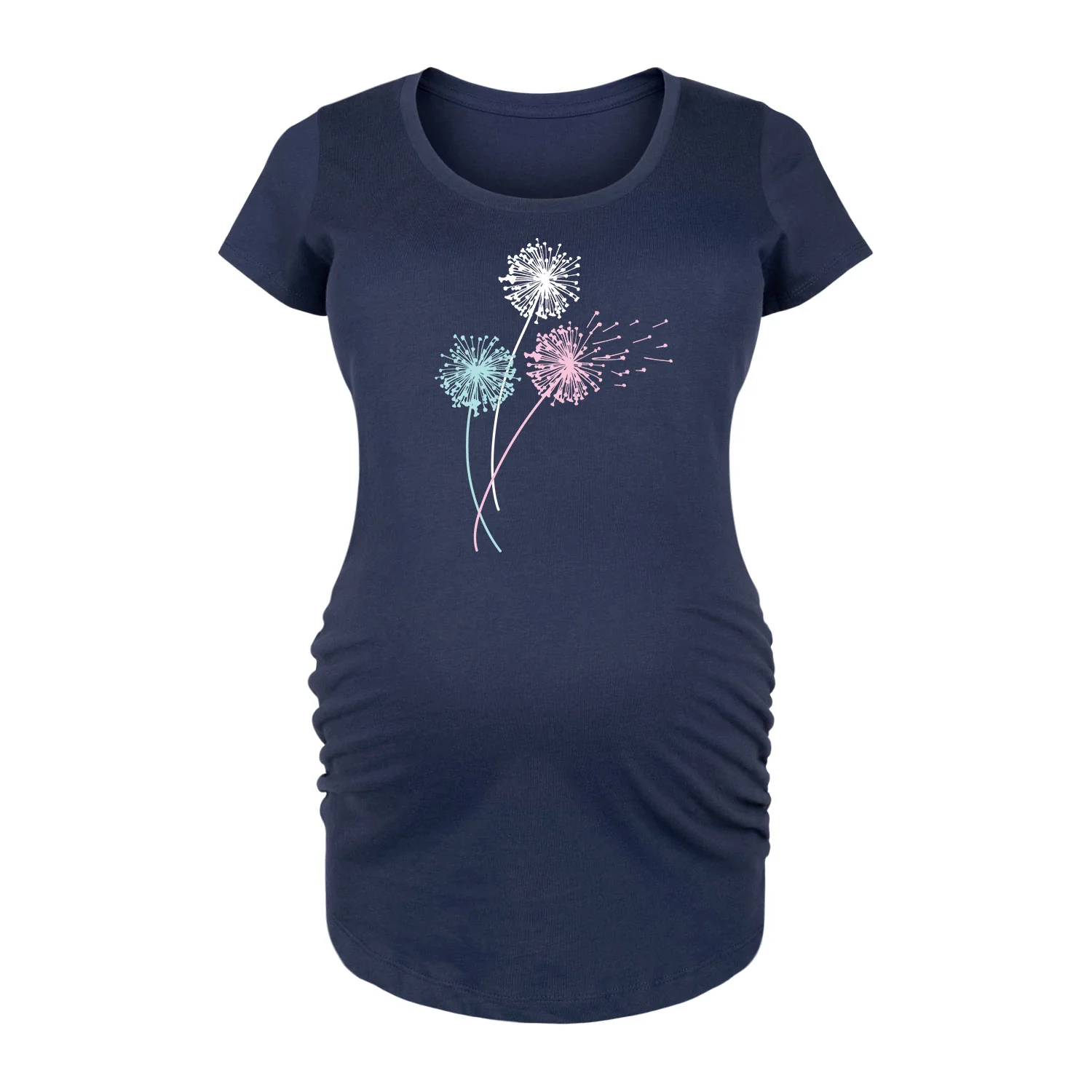 Instant Message - Pastel Dandelions - Women's Maternity Scoop Neck Graphic T-Shirt - Image 3