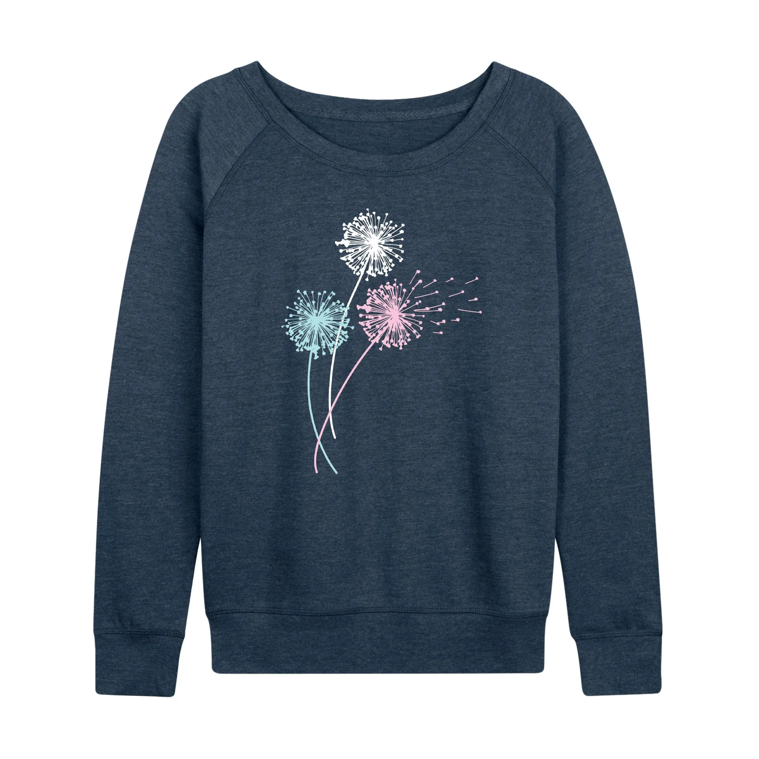 Instant Message - Pastel Dandelions - Women's French Terry Long Sleeve Pullover - Image 3