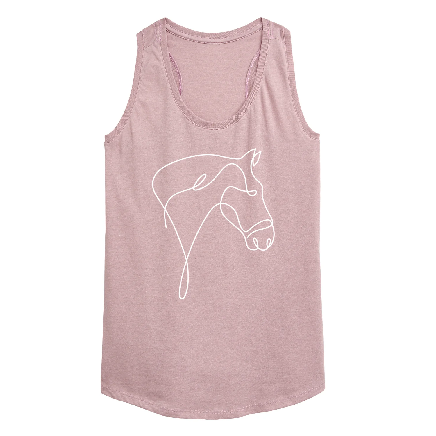 Instant Message - White Line Horse Doodle - Women's Racerback Graphic Tank