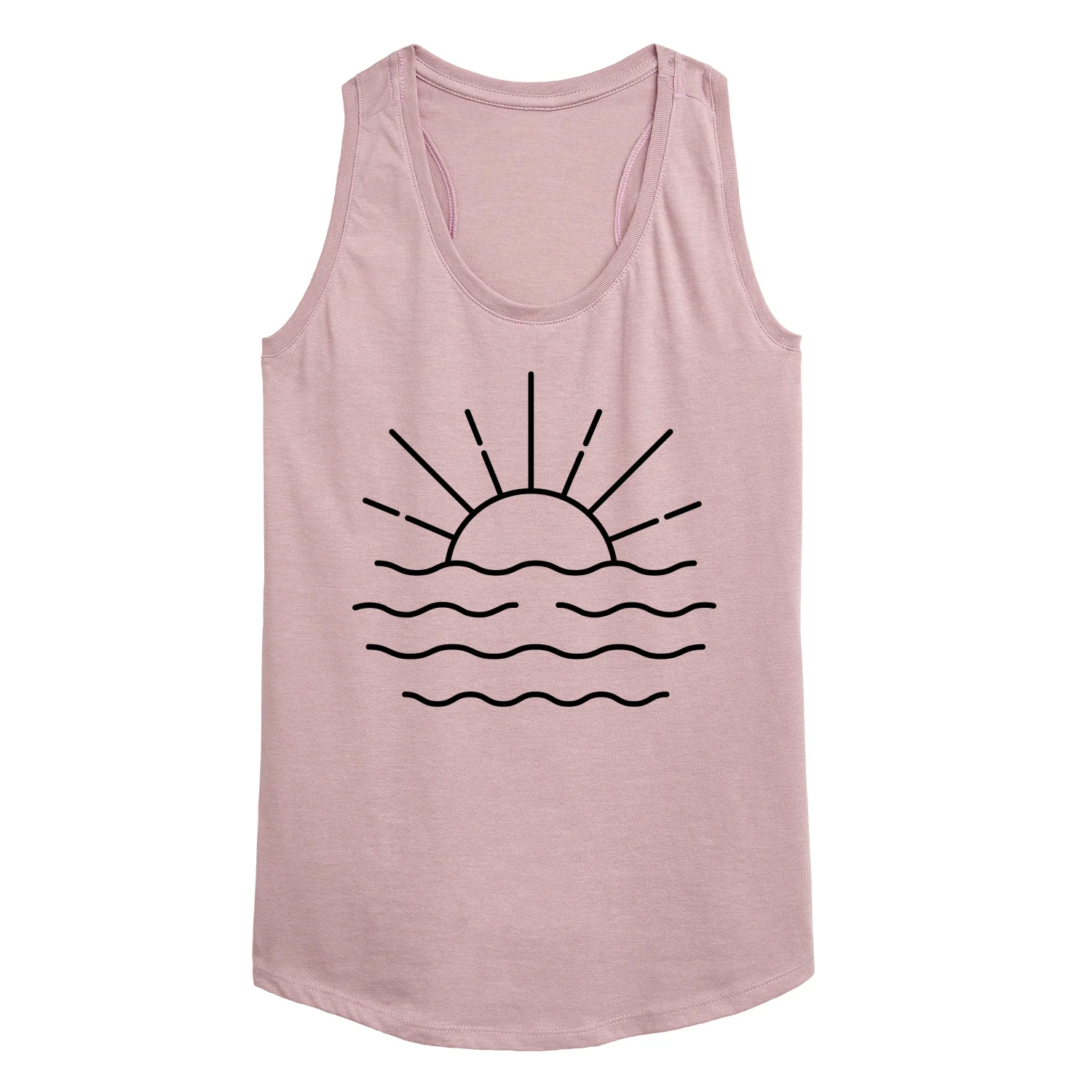 Instant Message - Ocean Sunset Linework - Women's Racerback Graphic Tank