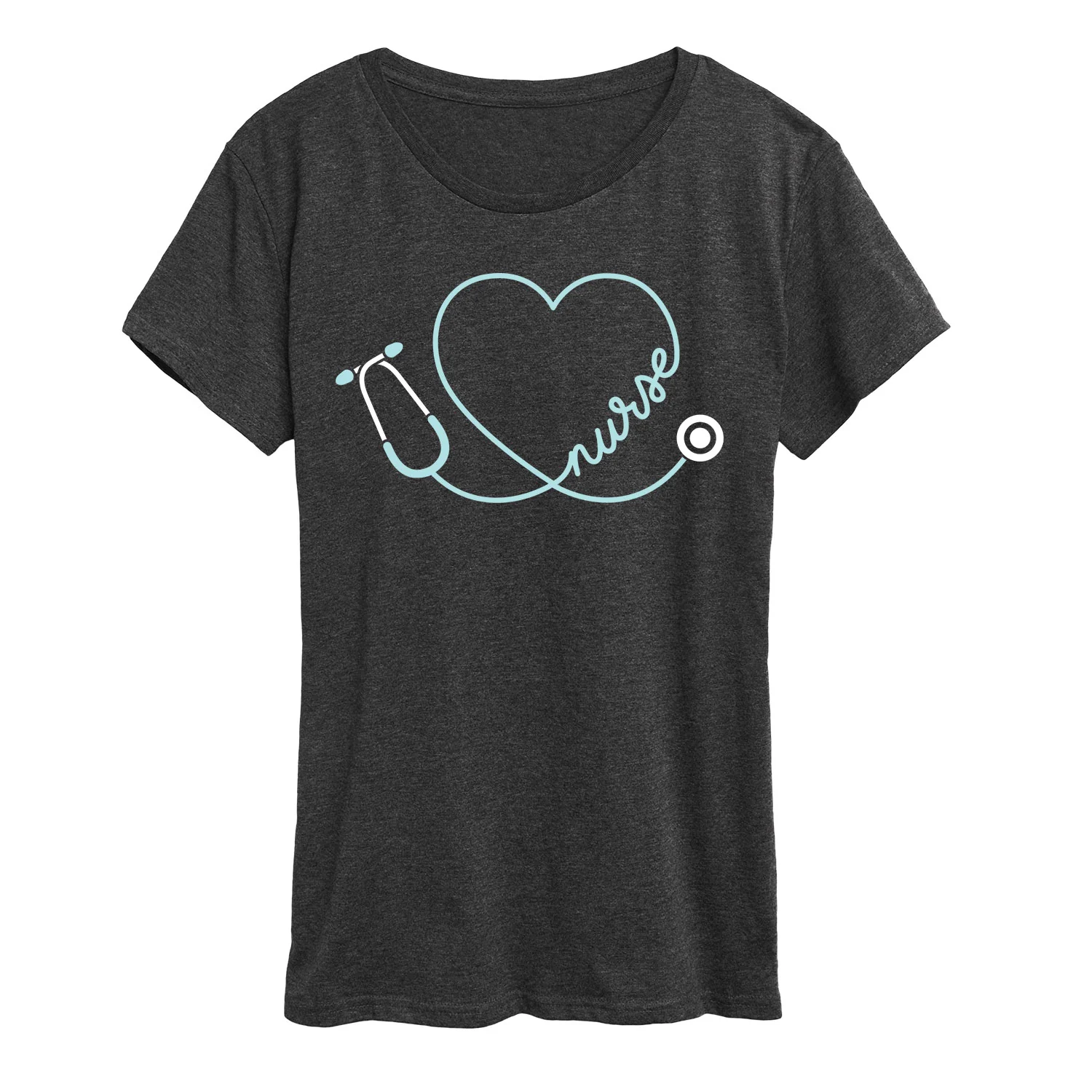 Instant Message - Nurse Heart Stethoscope - Women's Short Sleeve Graphic T-shirt - Image 2