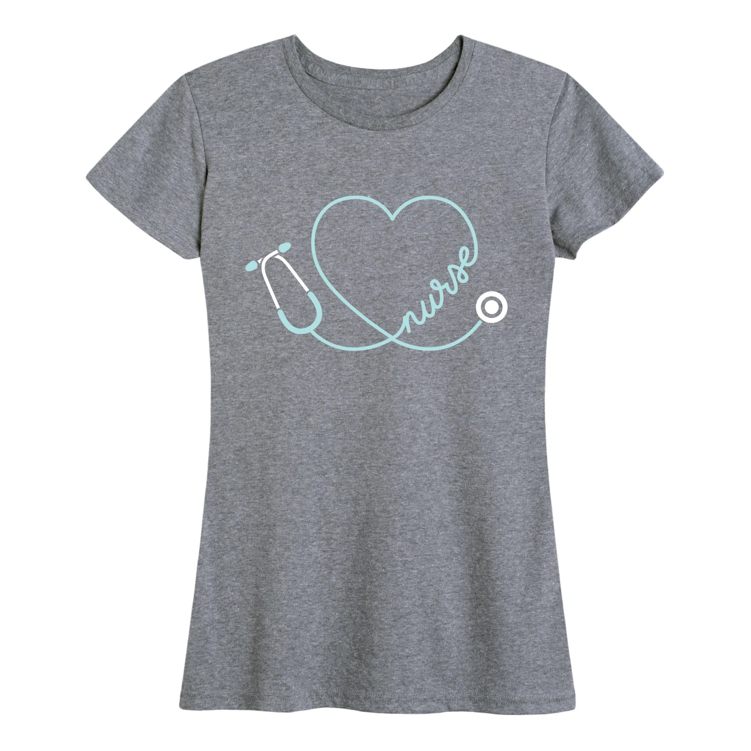 Instant Message - Nurse Heart Stethoscope - Women's Short Sleeve Graphic T-shirt - Image 4