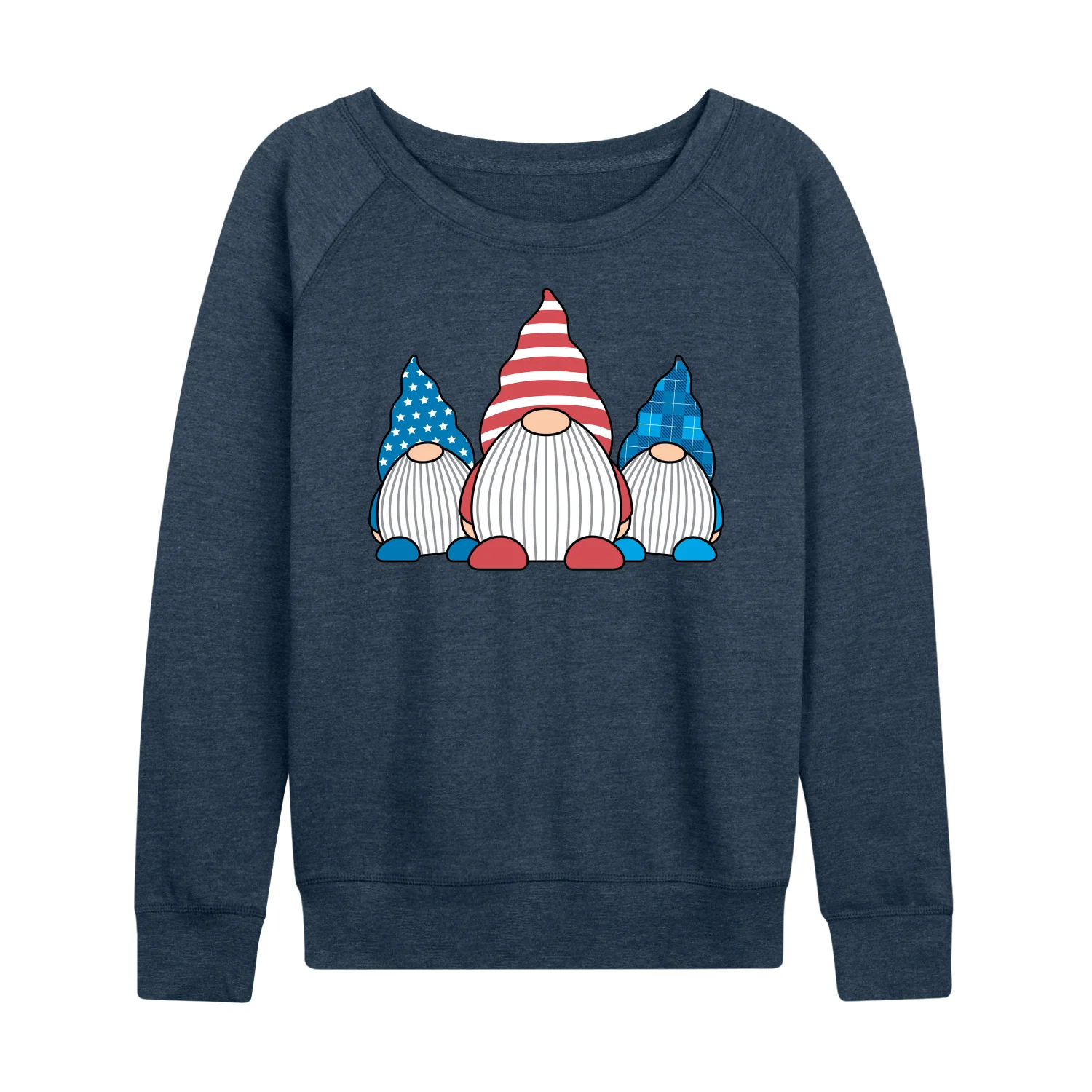 Instant Message - Patriotic Gnomes - Women's Lightweight French Terry Long Sleeve Shirt