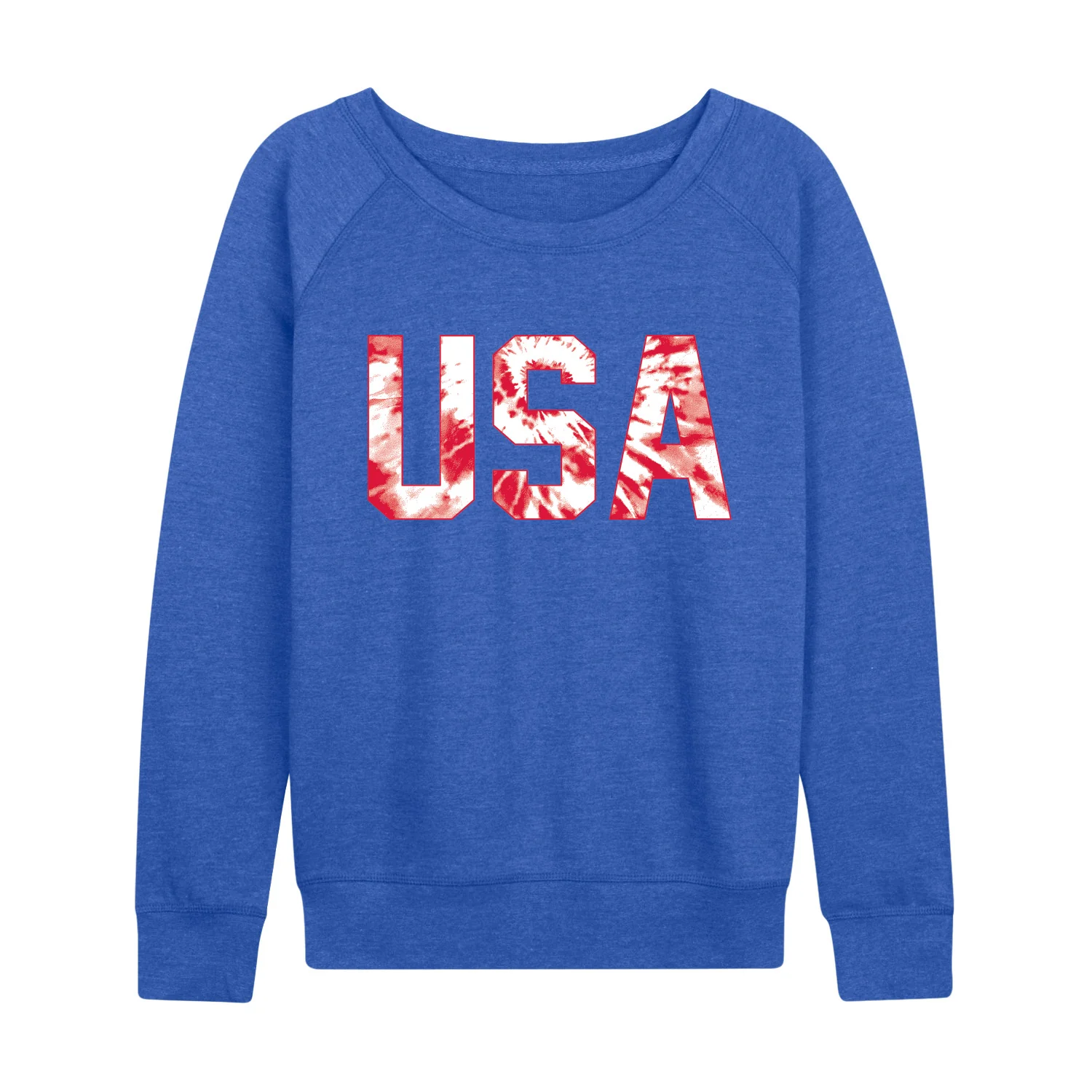 Instant Message - Tie Dye USA - Women's French Terry Long Sleeve Pullover
