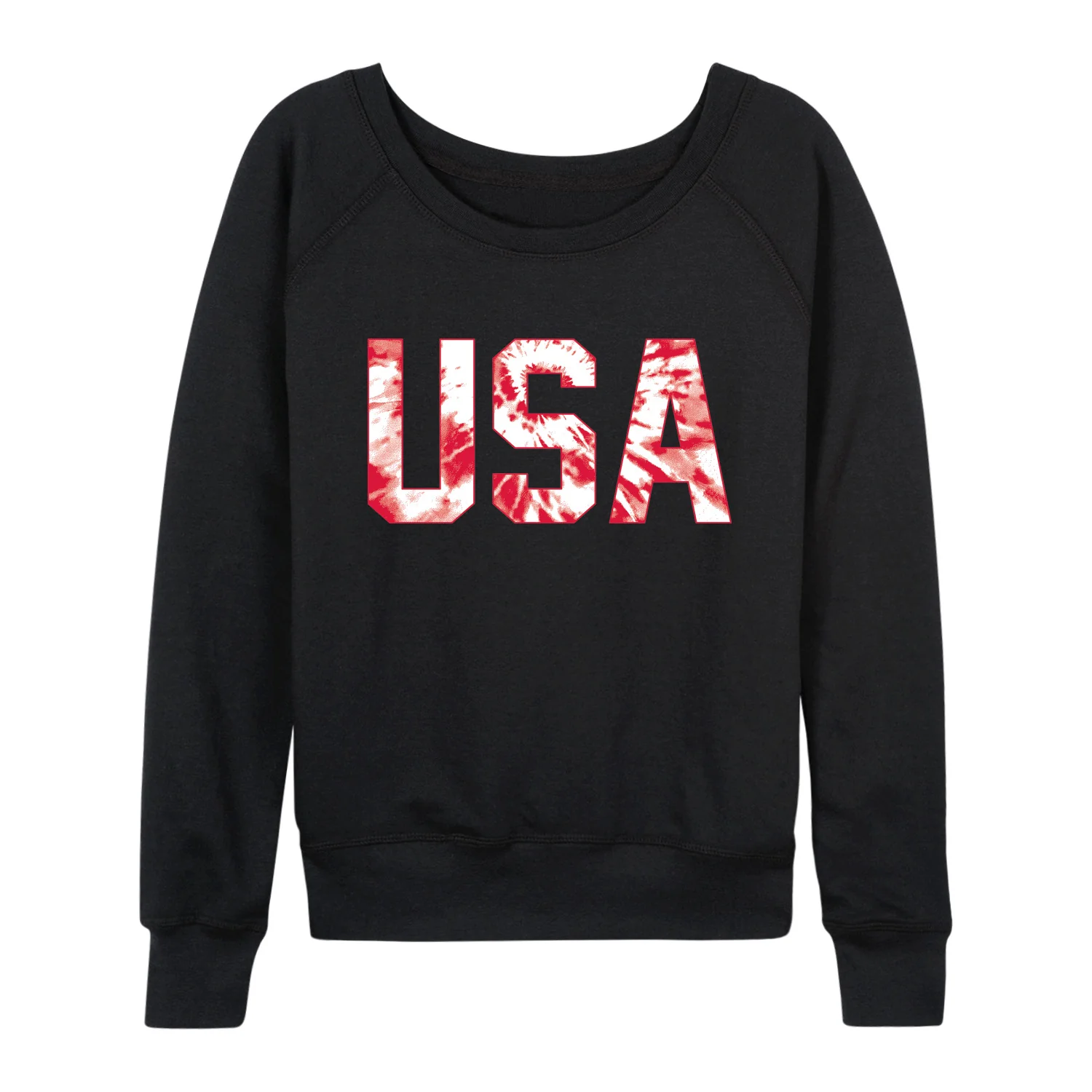 Instant Message - Tie Dye USA - Women's French Terry Long Sleeve Pullover - Image 2