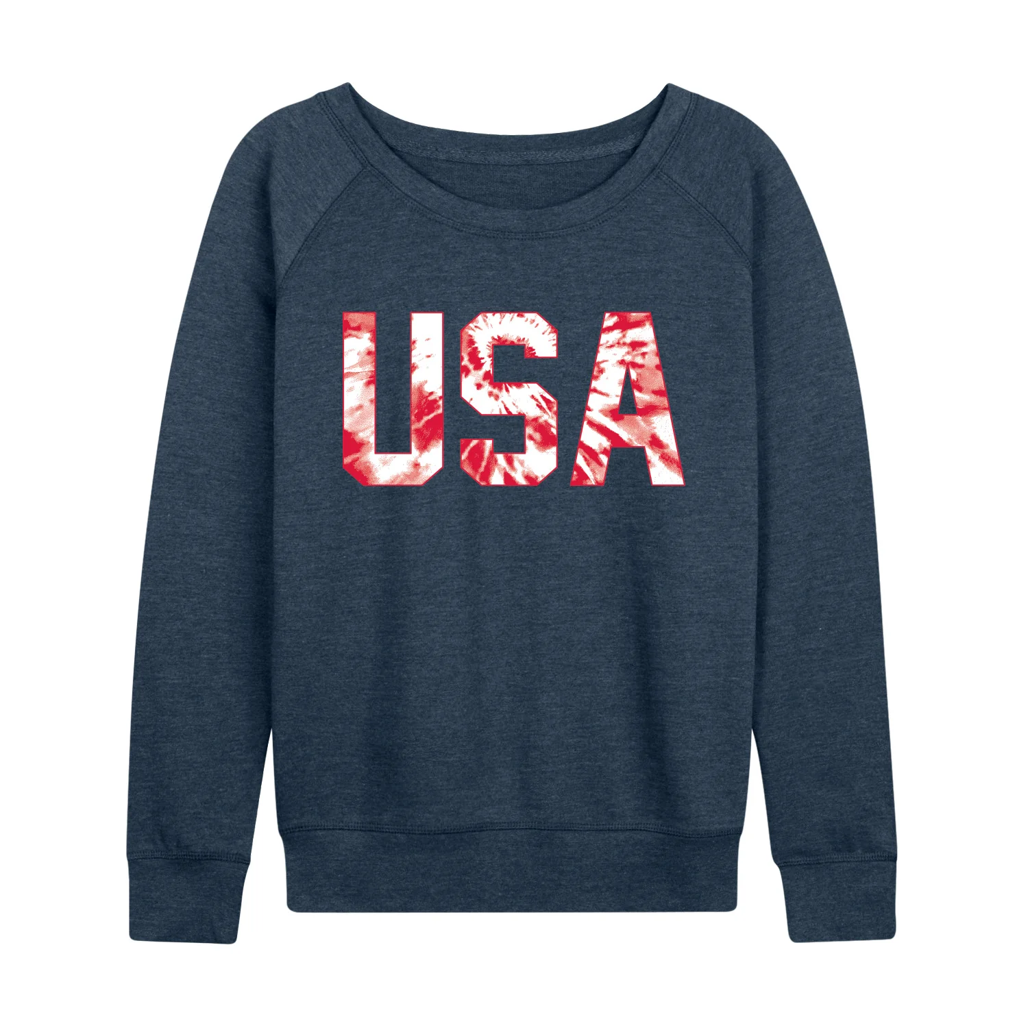 Instant Message - Tie Dye USA - Women's French Terry Long Sleeve Pullover - Image 4