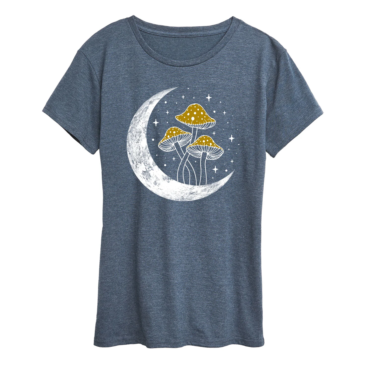 Instant Message - Crescent Moon With Mushrooms - Women's Short Sleeve Graphic T-Shirt - Image 3
