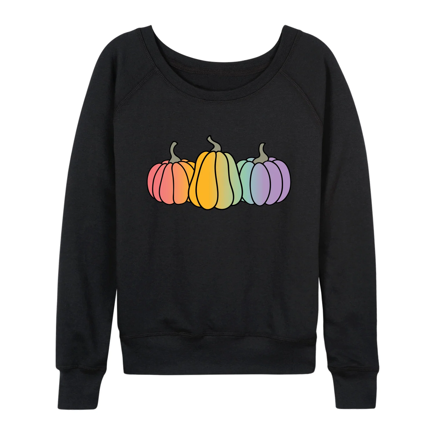 Instant Message - Rainbow Pumpkins - Women's French Terry Long Sleeve Pullover