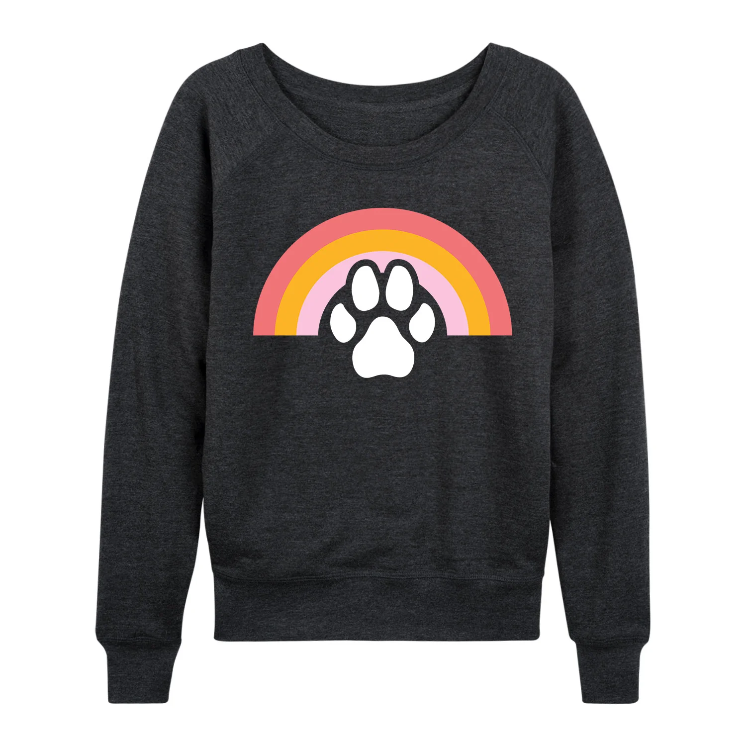 Instant Message - Dog Paw Rainbow - Women's French Terry Long Sleeve Shirt