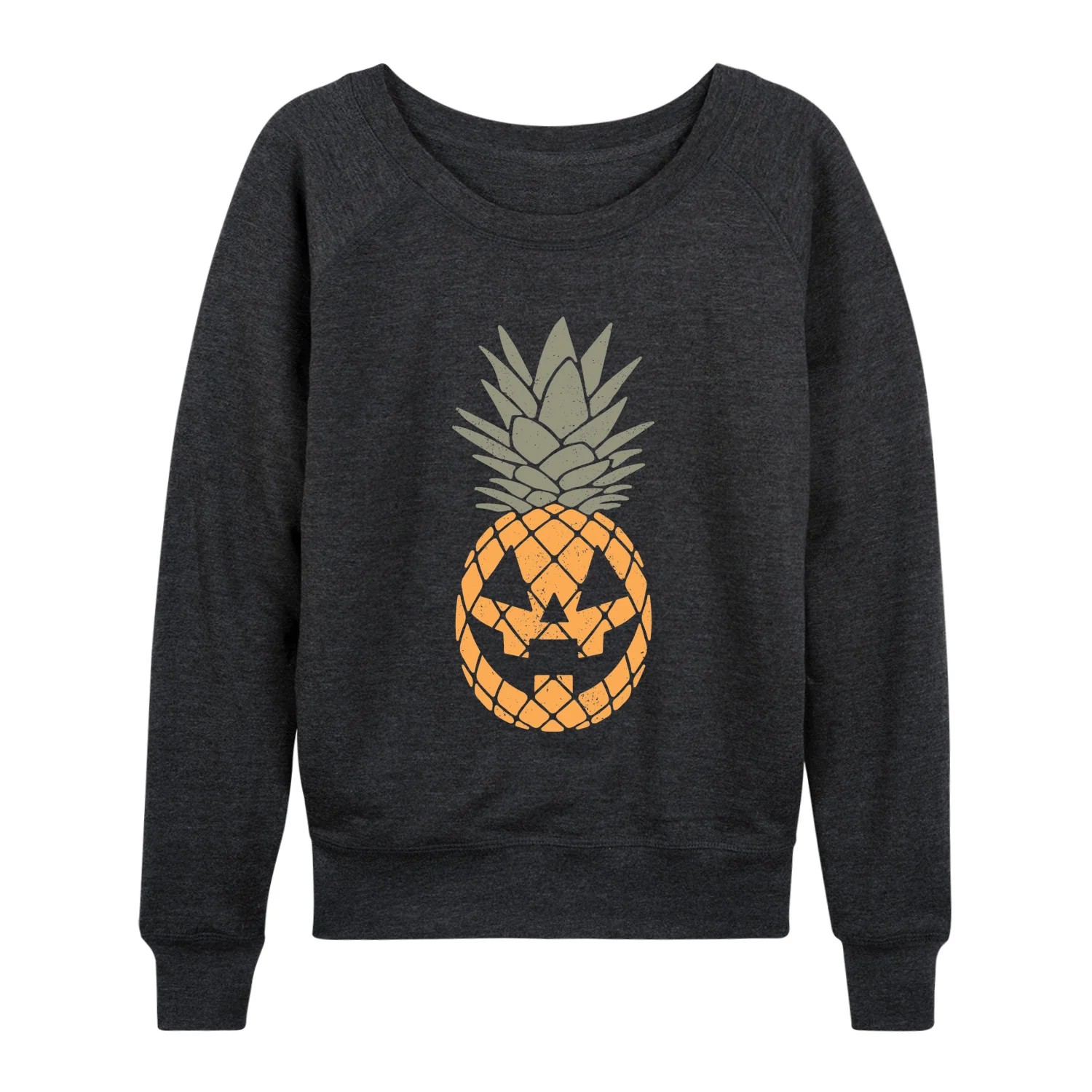 Instant Message - Pineapple Pumpkin - Women's French Terry Long Sleeve Pullover - Image 3