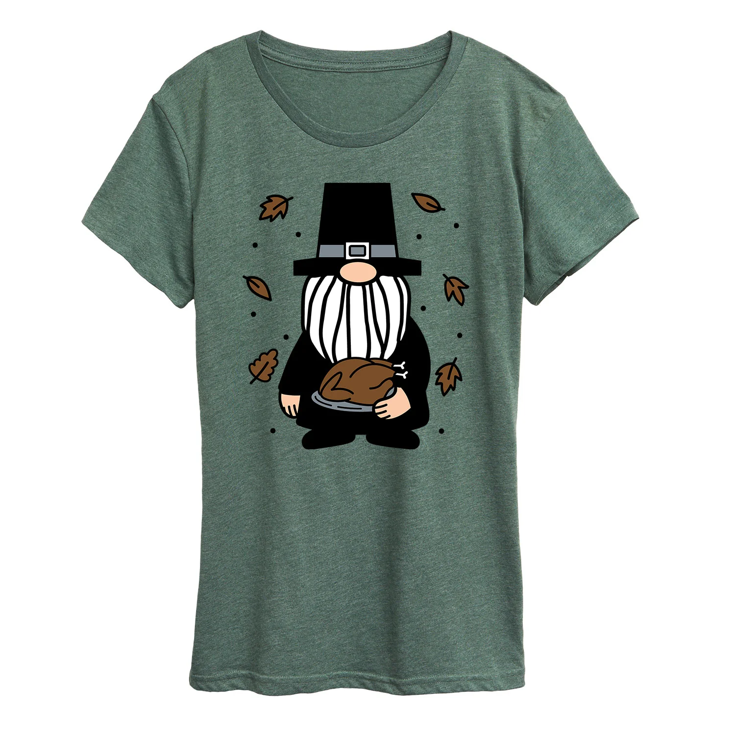 Instant Message - Pilgrim Gnome - Women's Short Sleeve Graphic T-Shirt - Image 2