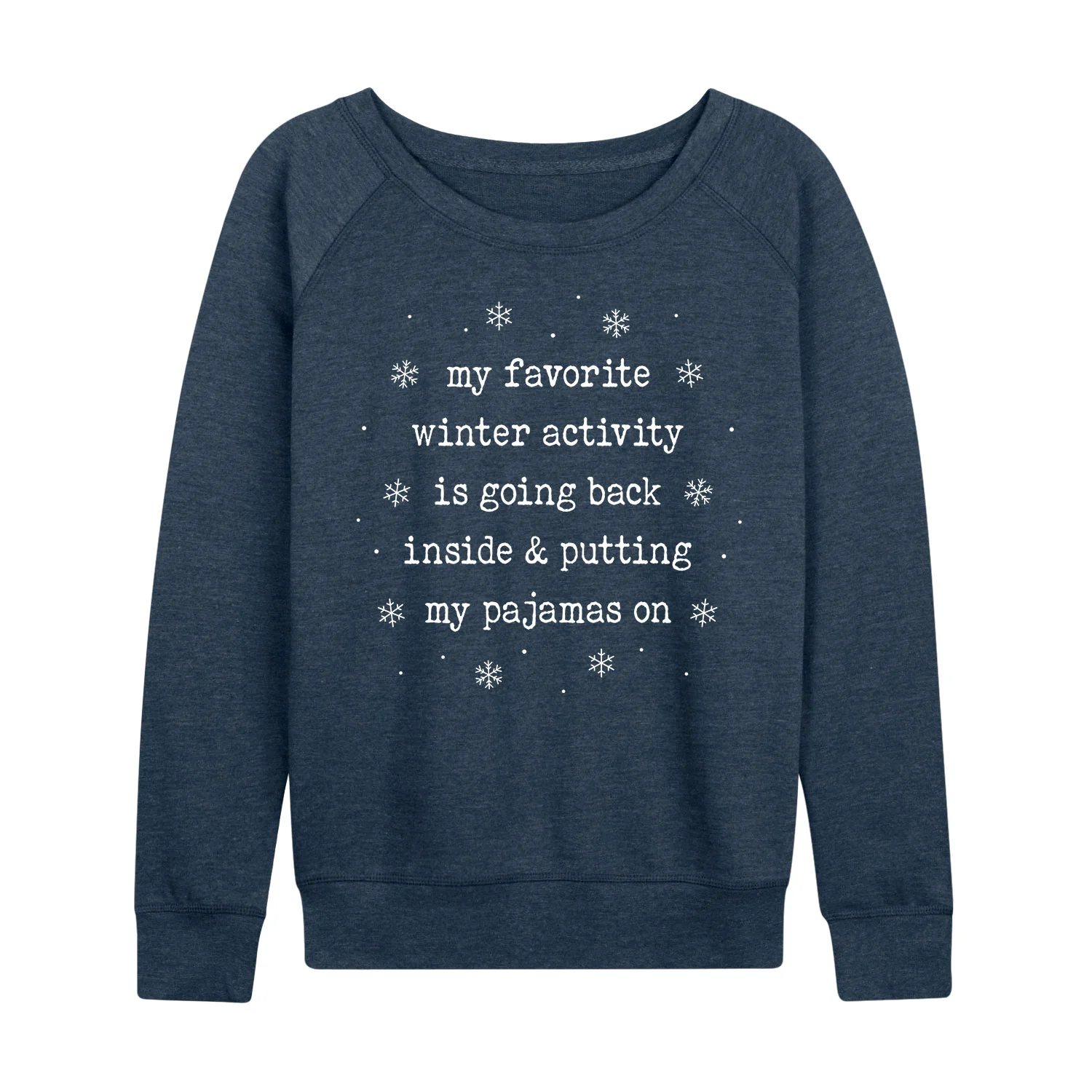 Instant Message - My Favorite Winter Activity - Women's French Terry Long Sleeve Pullover - Image 2