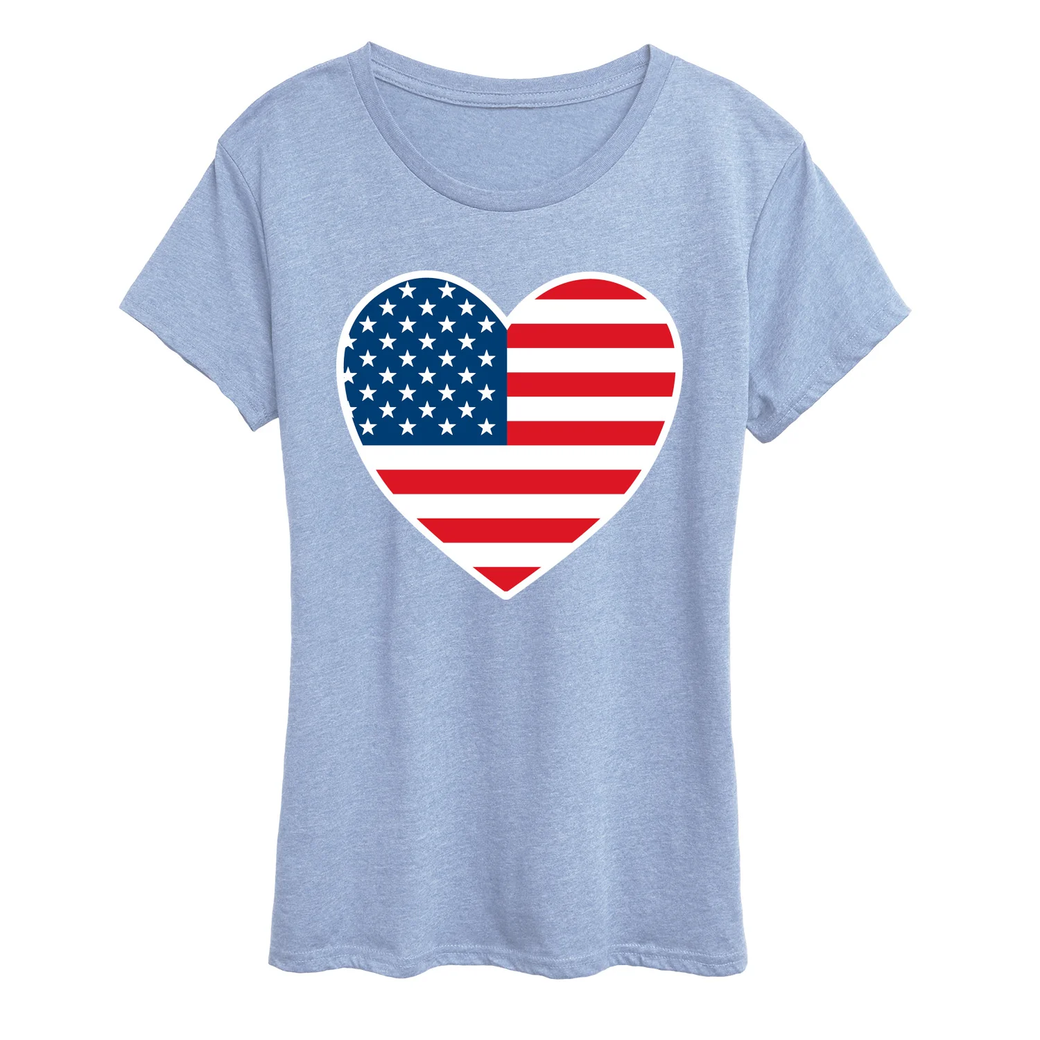 Instant Message - USA Flag Heart - Women's Short Sleeve Graphic T-Shirt - Image 8
