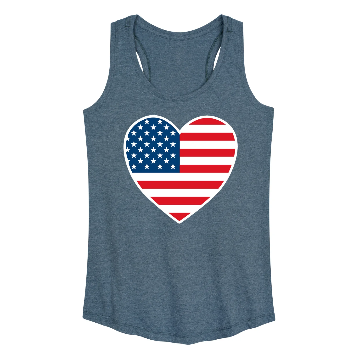 Instant Message - USA Flag Heart - Women's Racerback Graphic Tank