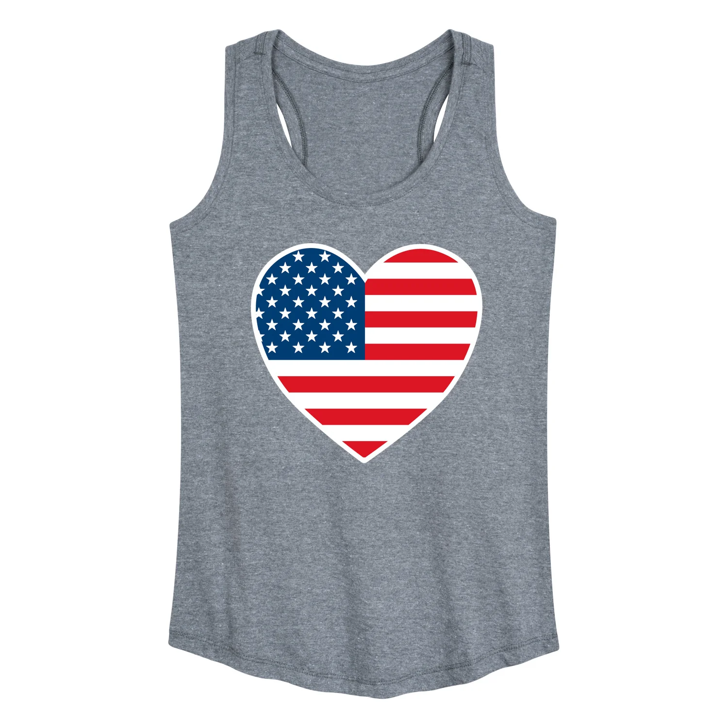 Instant Message - USA Flag Heart - Women's Racerback Graphic Tank - Image 2