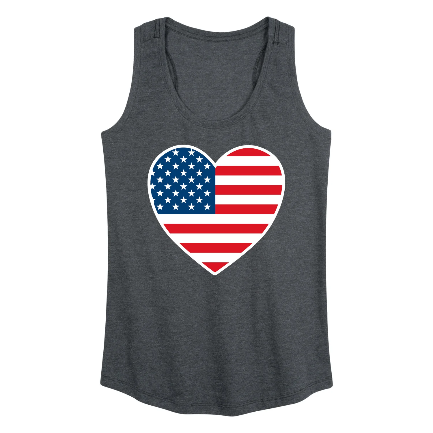 Instant Message - USA Flag Heart - Women's Racerback Graphic Tank - Image 3