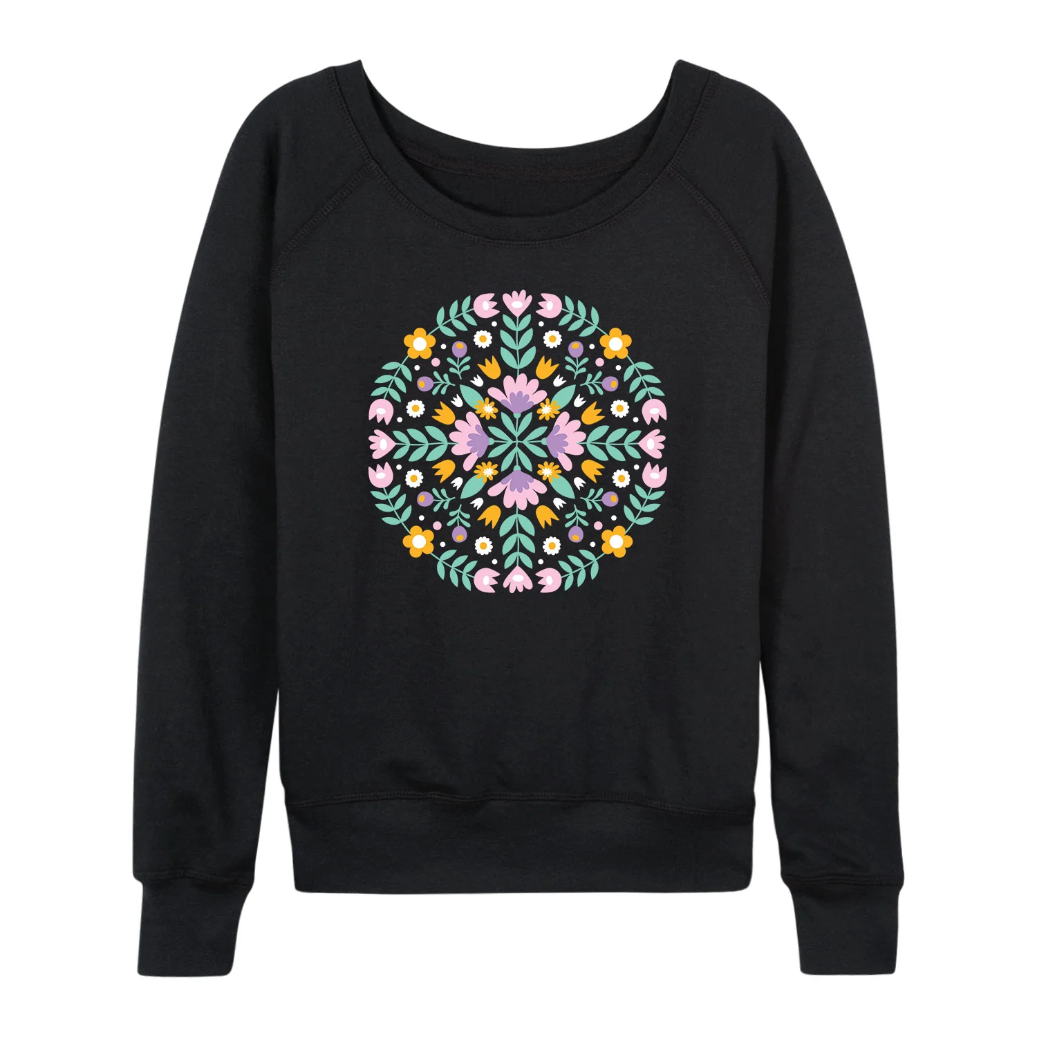 Instant Message - Scandinavian Mandala -Ladies French Terry Long Sleeve Shirt