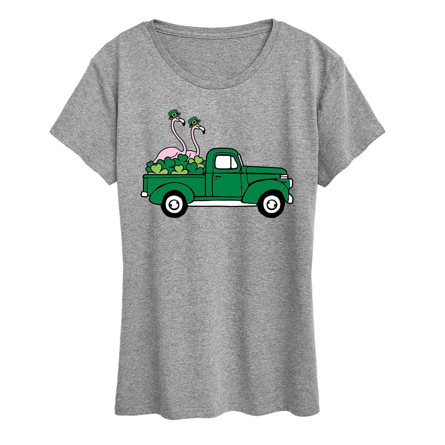 Instant Message - St Paddys Flamingo Truck - Women's Short Sleeve Graphic T-Shirt
