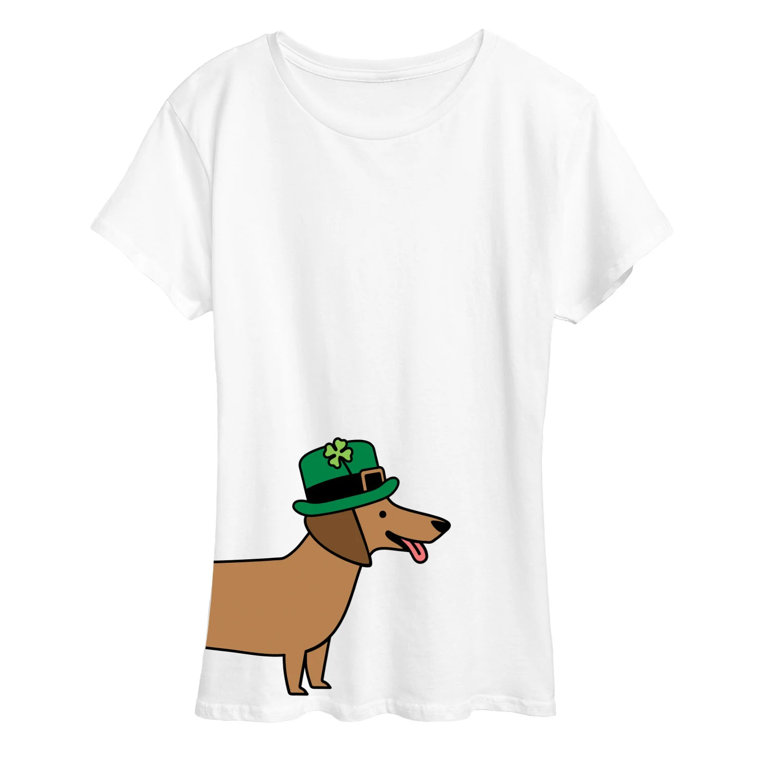 Instant Message - St. Patrick's Day Dachsund - Women's Short Sleeve Graphic T-Shirt - Image 2