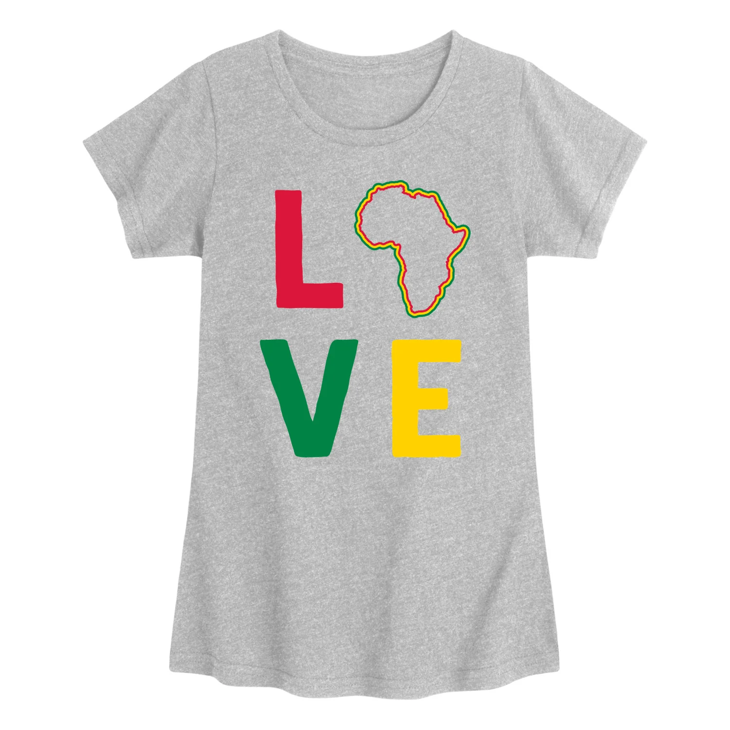 Instant Message - Love Africa - Youth Girls Fitted Short Sleeve T-Shirt - Image 3