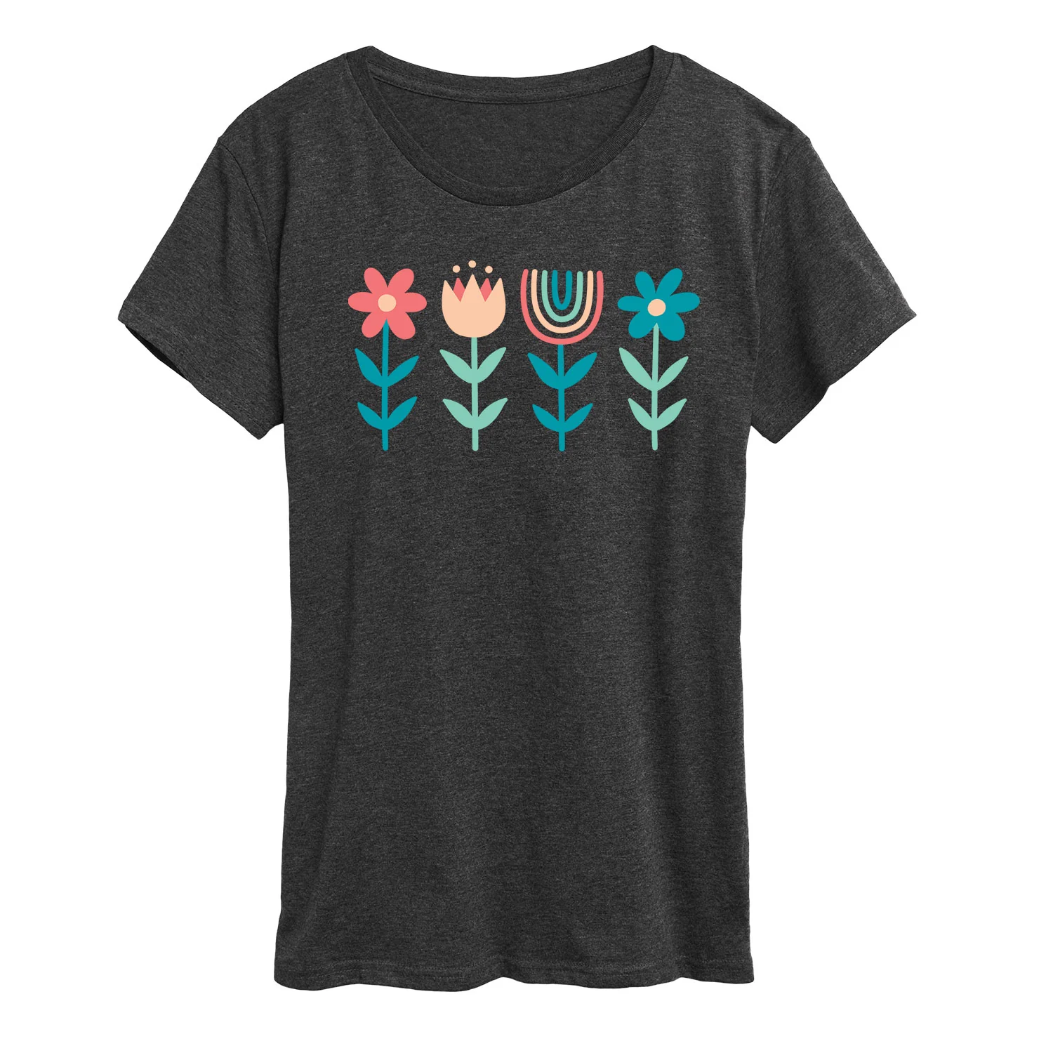Instant Message - Scandinavian Boho Flowers - Women's Short Sleeve Graphic T-Shirt - Image 3