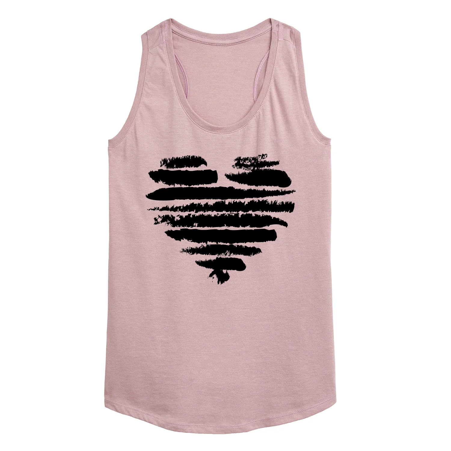 Instant Message - Brushstroke Heart Stripes - Women's Racerback Graphic Tank