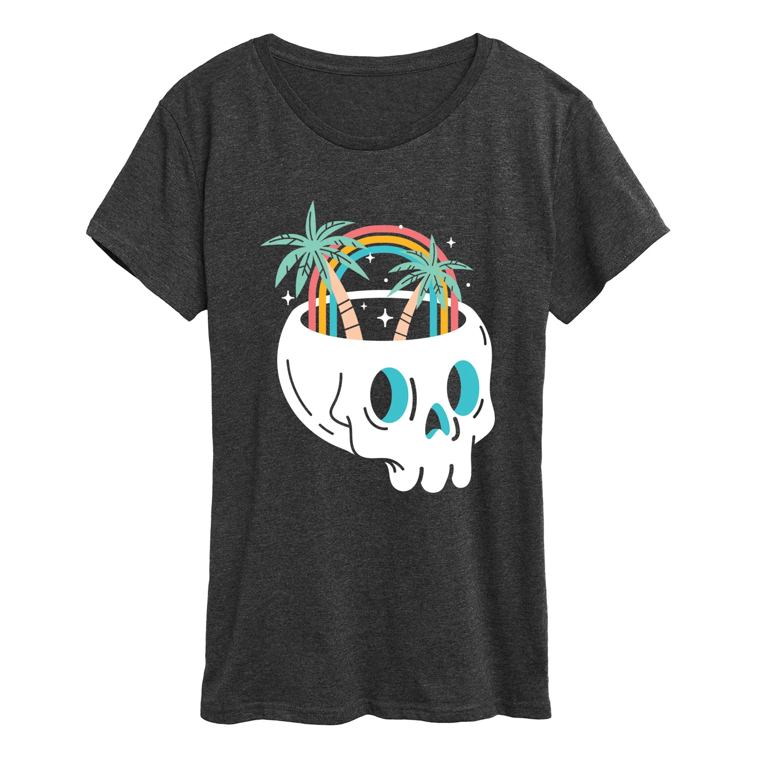 Instant Message - Beach Skull - Women's Short Sleeve Graphic T-Shirt - Image 3