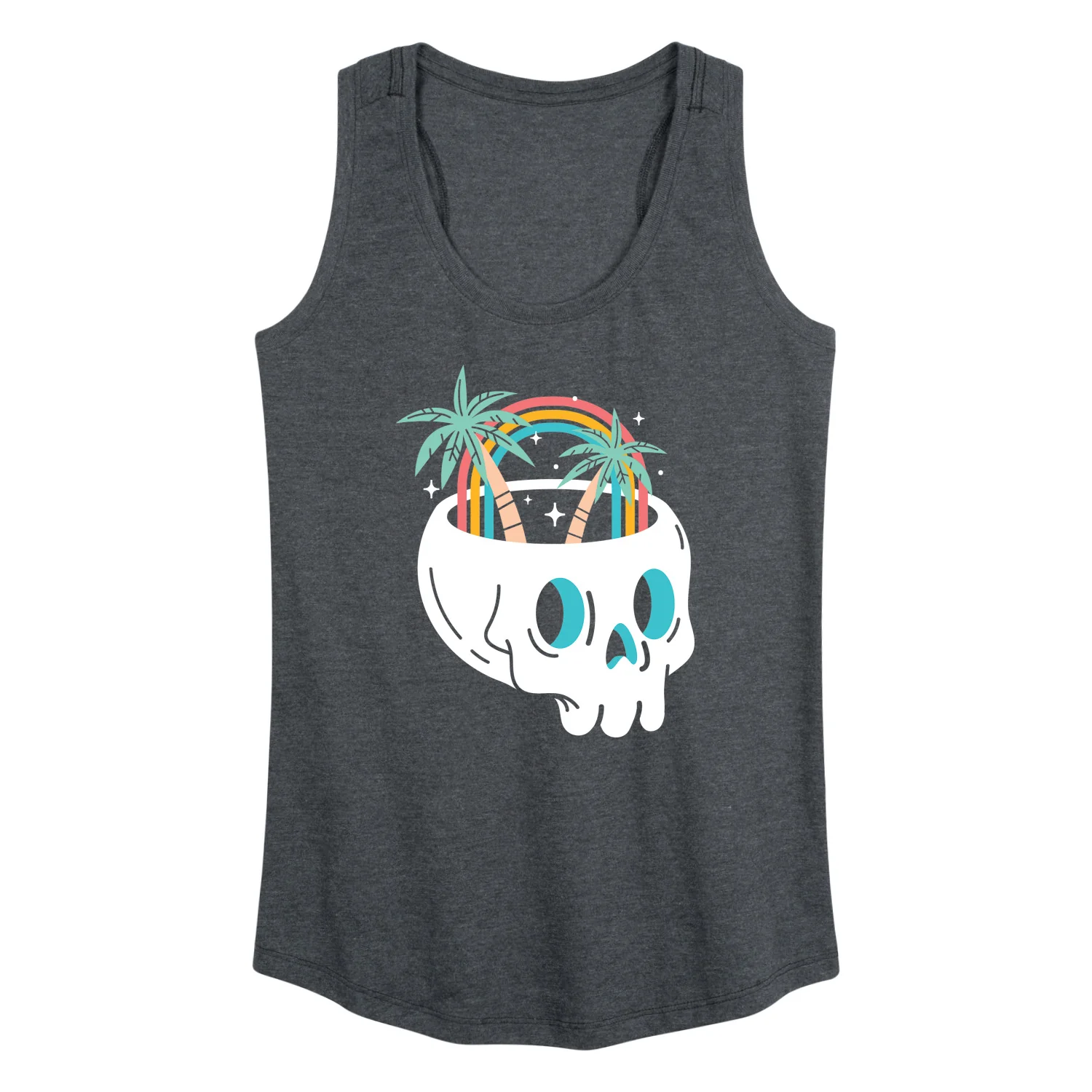 Instant Message - Beach Skull - Women's Racerback Graphic Tank