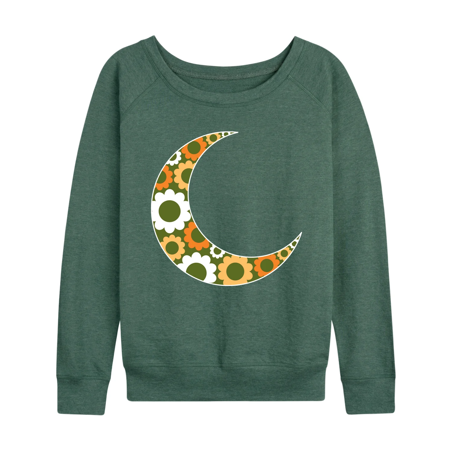 Instant Message - 70's Flower Moon - Women's French Terry Long Sleeve Pullover