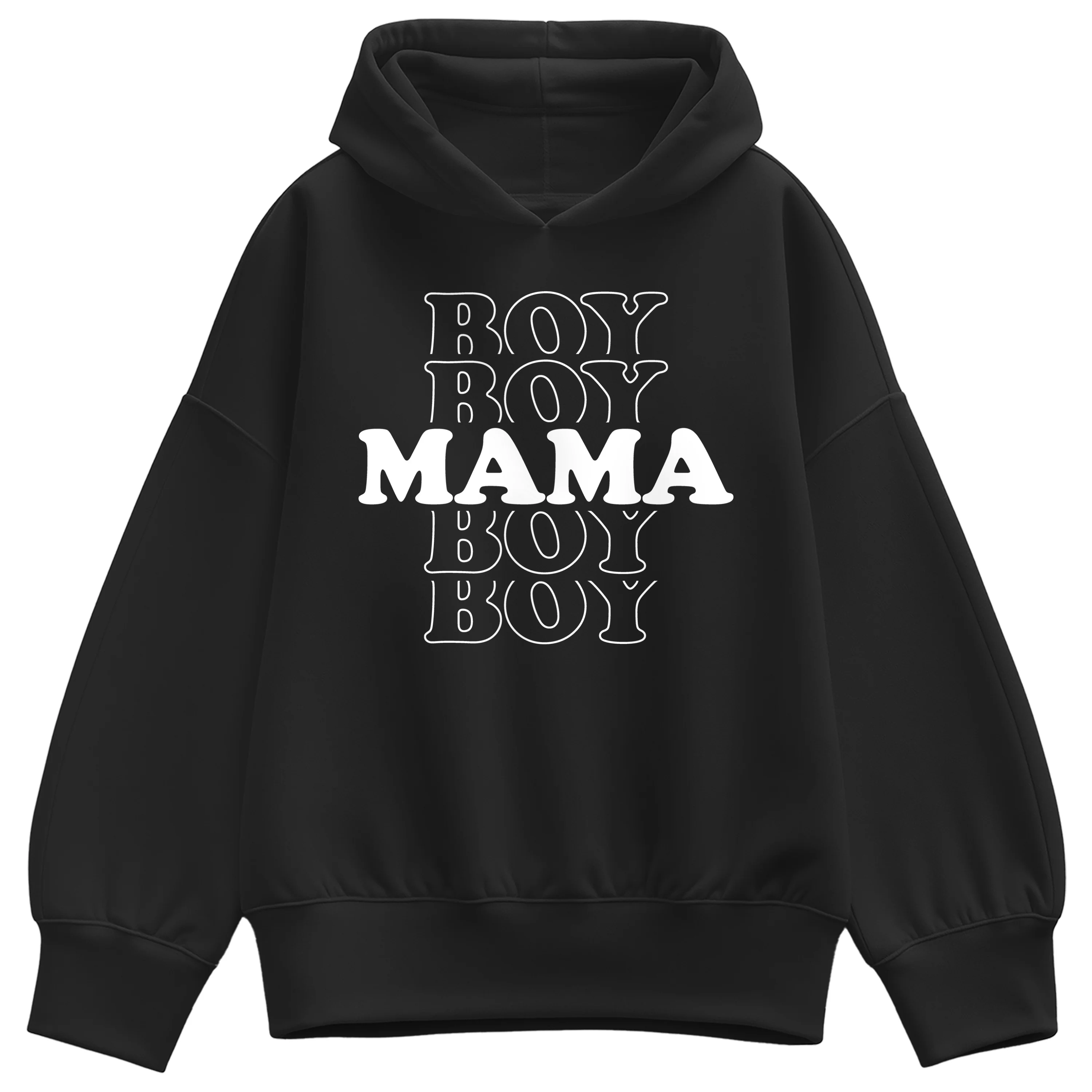 Instant Message - Boy Mama Stacked - Women's Oversized Fleece Hoodie Sweatshirt