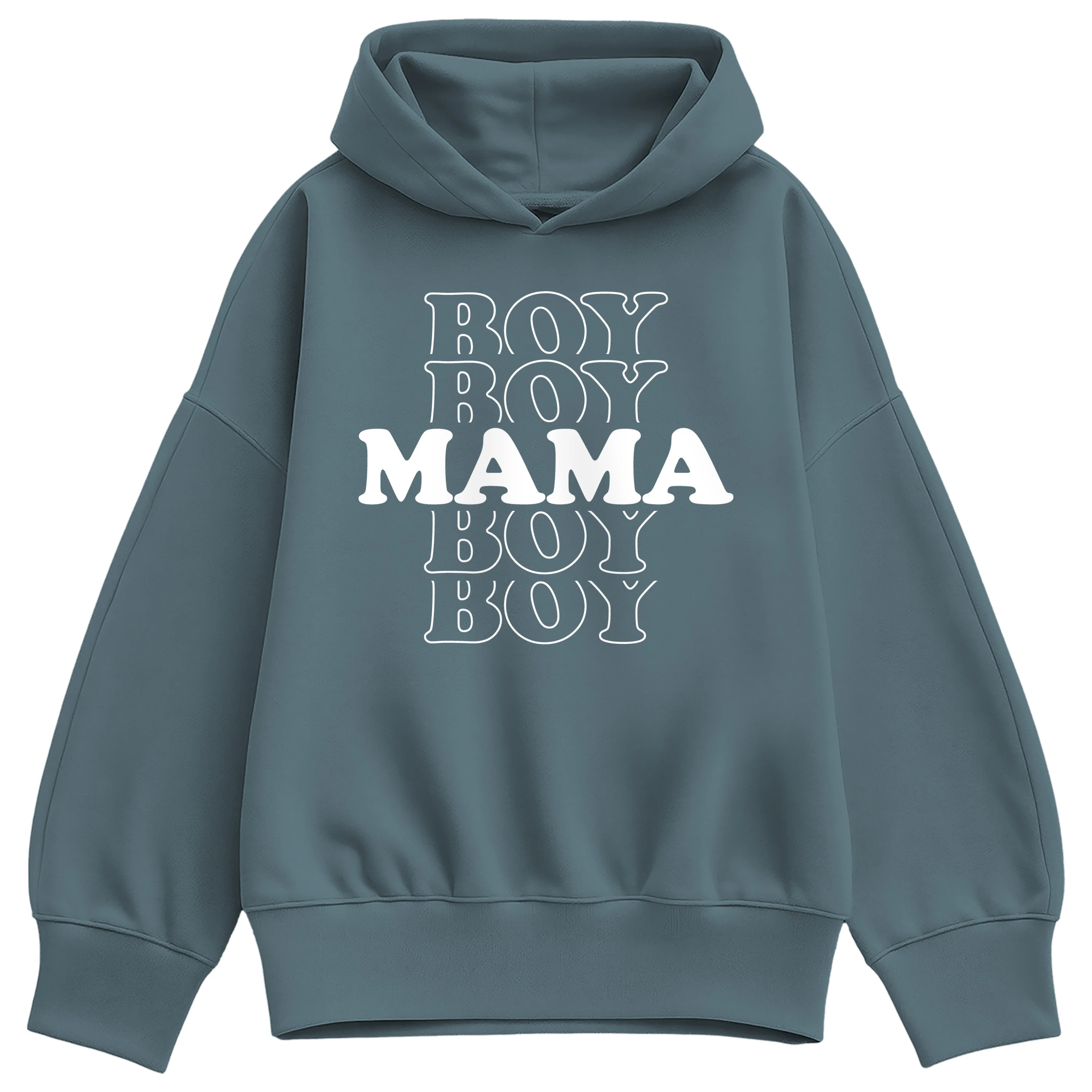 Instant Message - Boy Mama Stacked - Women's Oversized Fleece Hoodie Sweatshirt - Image 2