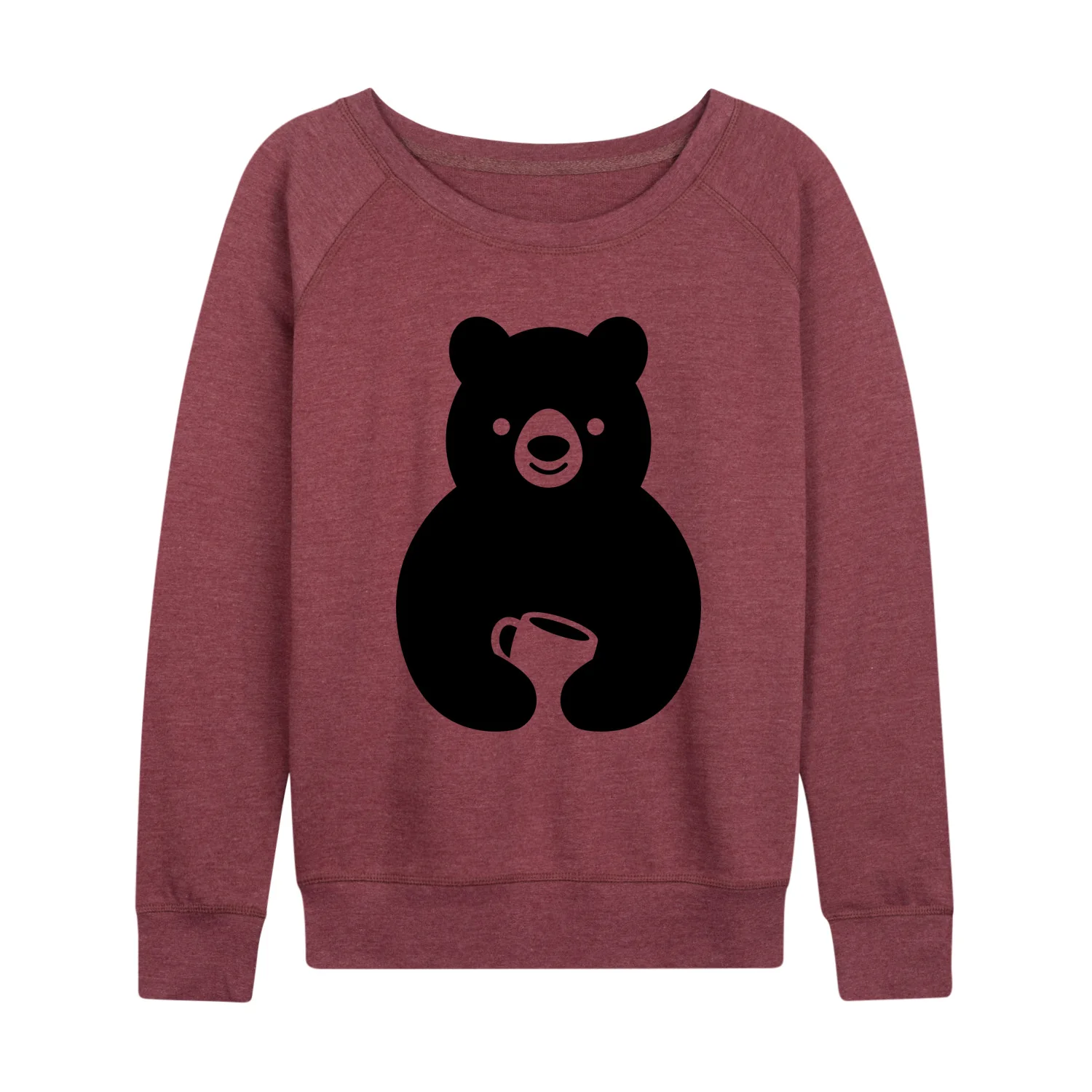 Instant Message - Coffee Bear - Women's French Terry Long Sleeve Pullover - Image 3