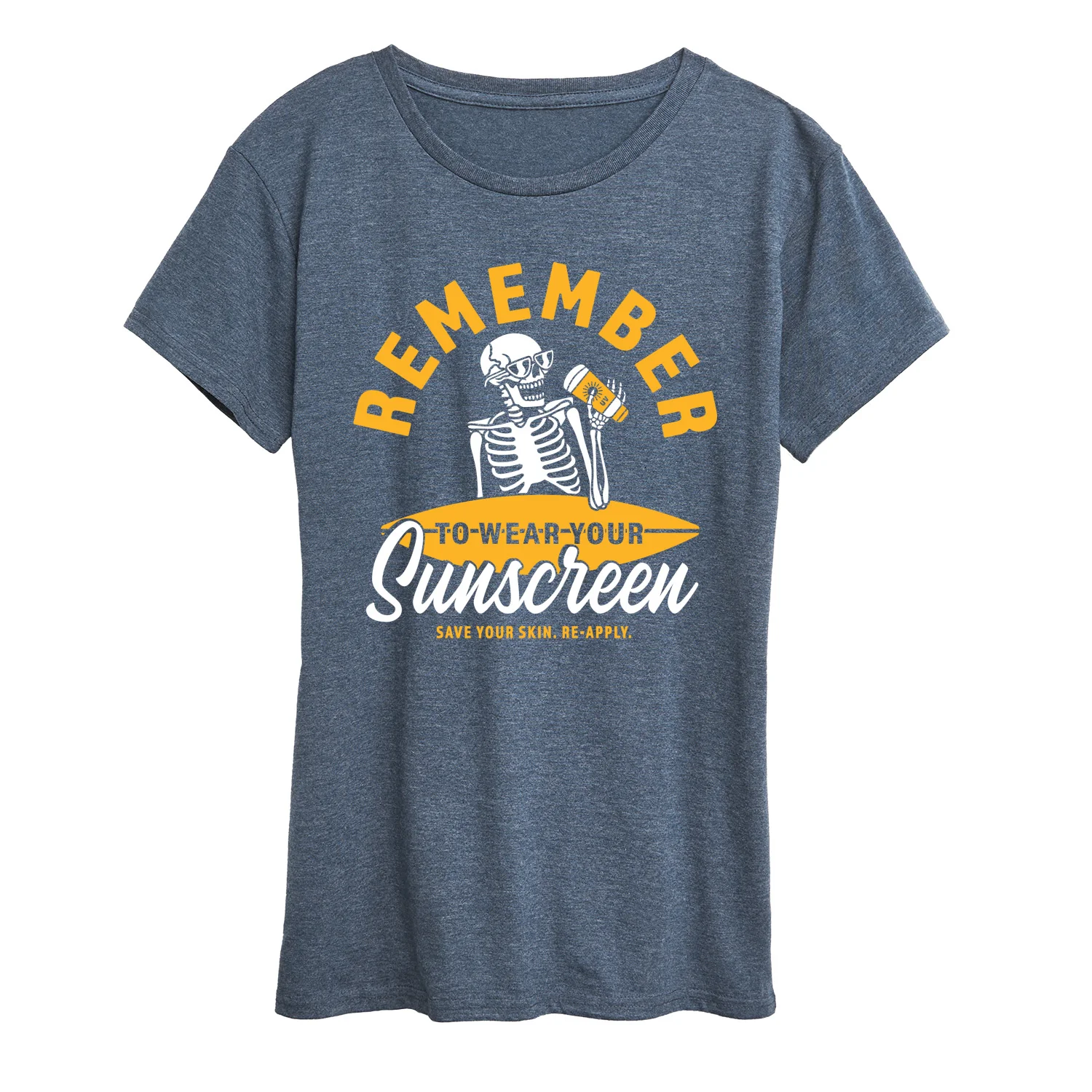 Instant Message - Skeleton Wear Your Sunscreen - Women's Short Sleeve Graphic T-Shirt - Image 2