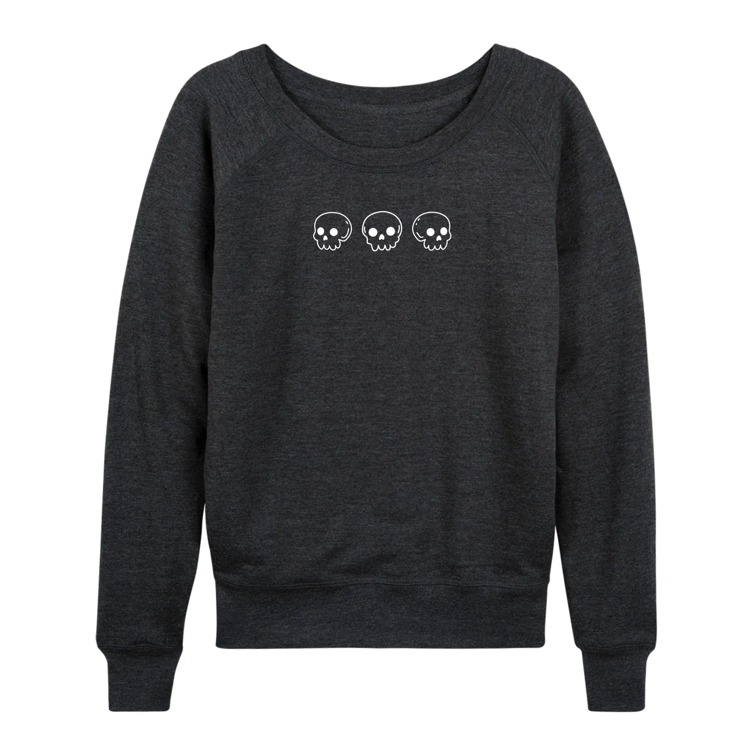 Instant Message - Small Skulls - Women's French Terry Long Sleeve Pullover - Image 3