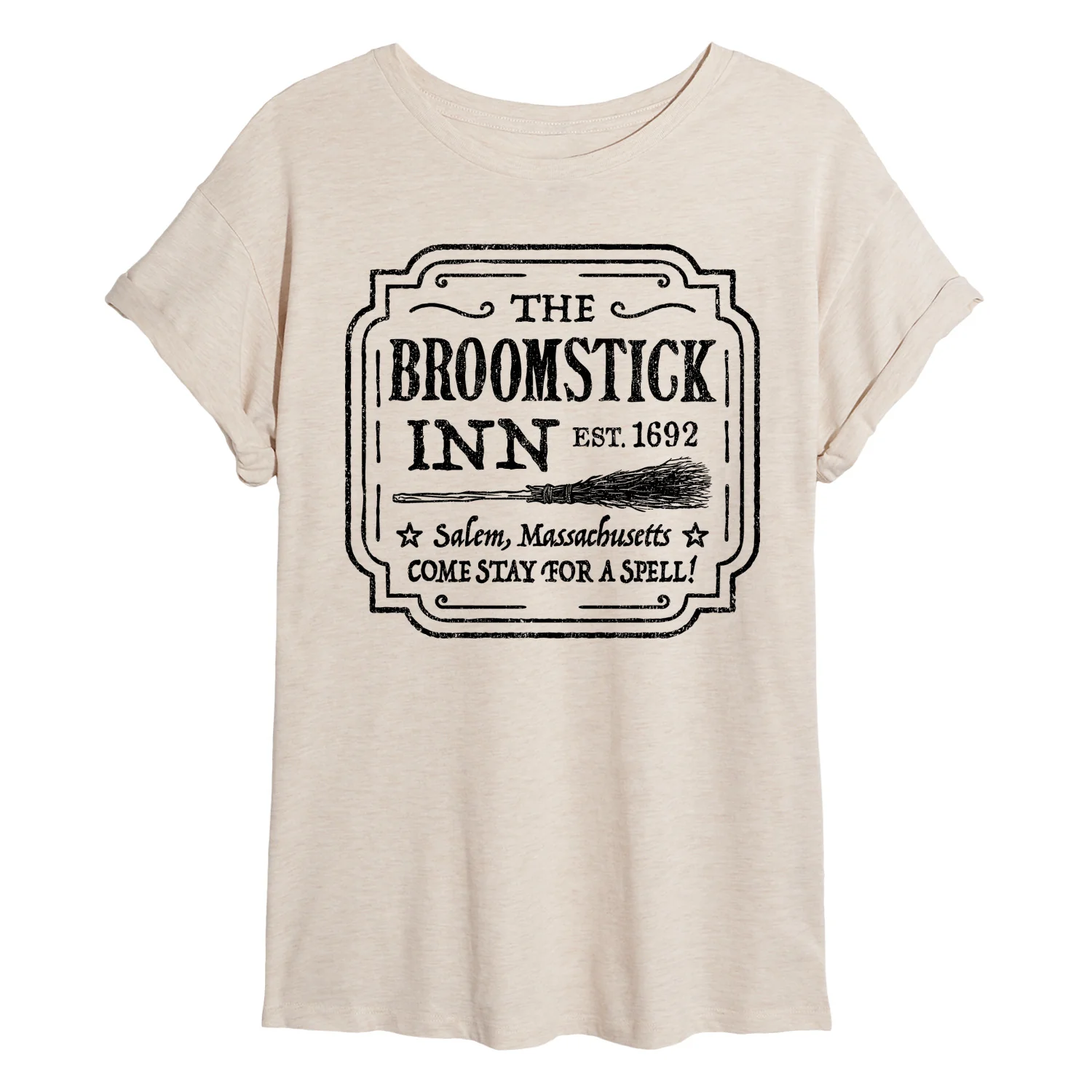 Instant Message - Broomstick Inn Sign - Juniors Oversized Graphic T-Shirt - Image 2