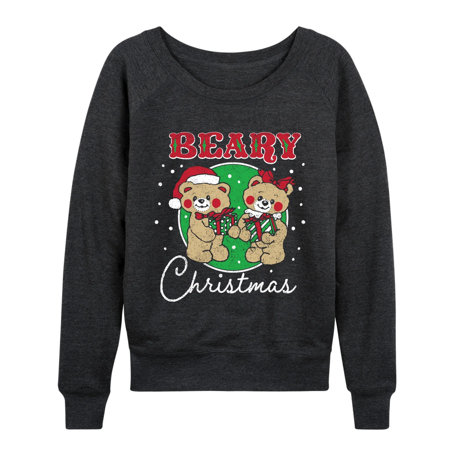 Instant Message - Beary Christmas - Women's French Terry Long Sleeve Pullover - Image 2