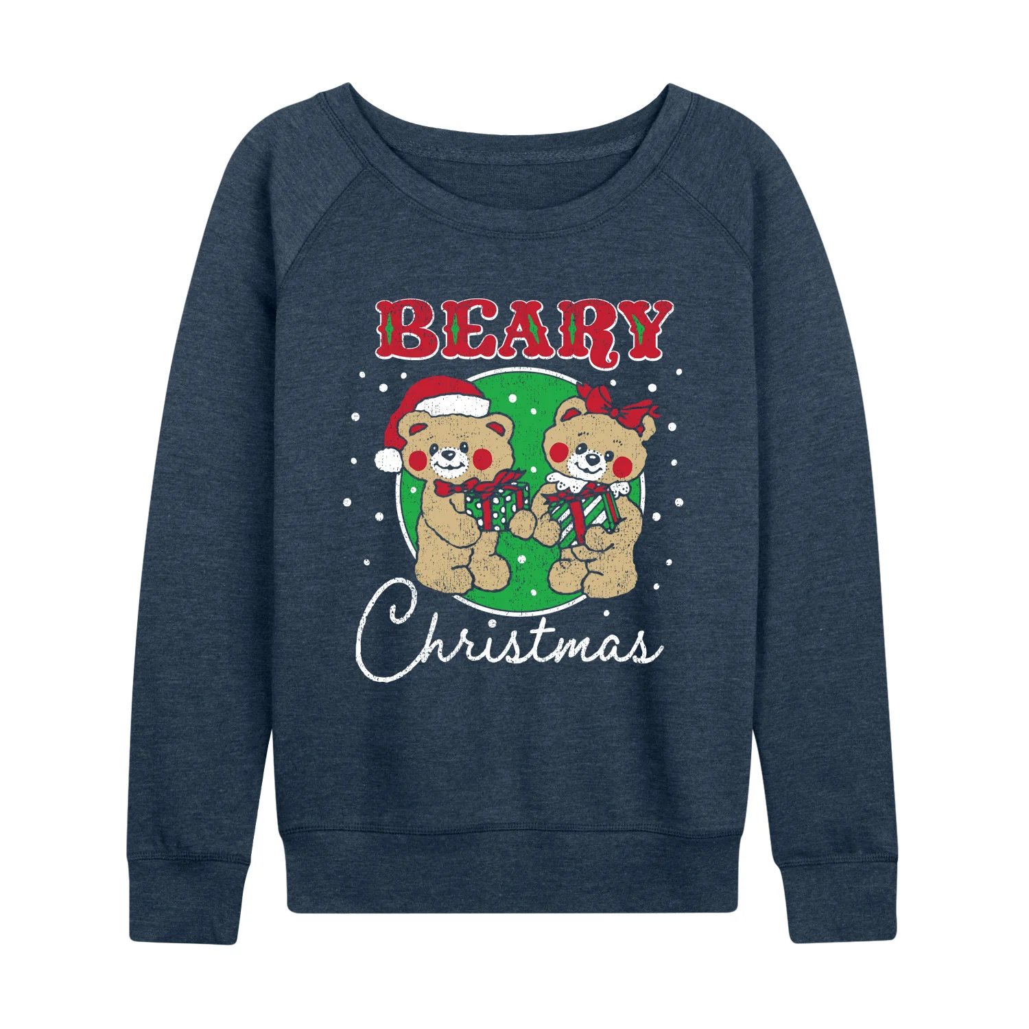 Instant Message - Beary Christmas - Women's French Terry Long Sleeve Pullover - Image 3